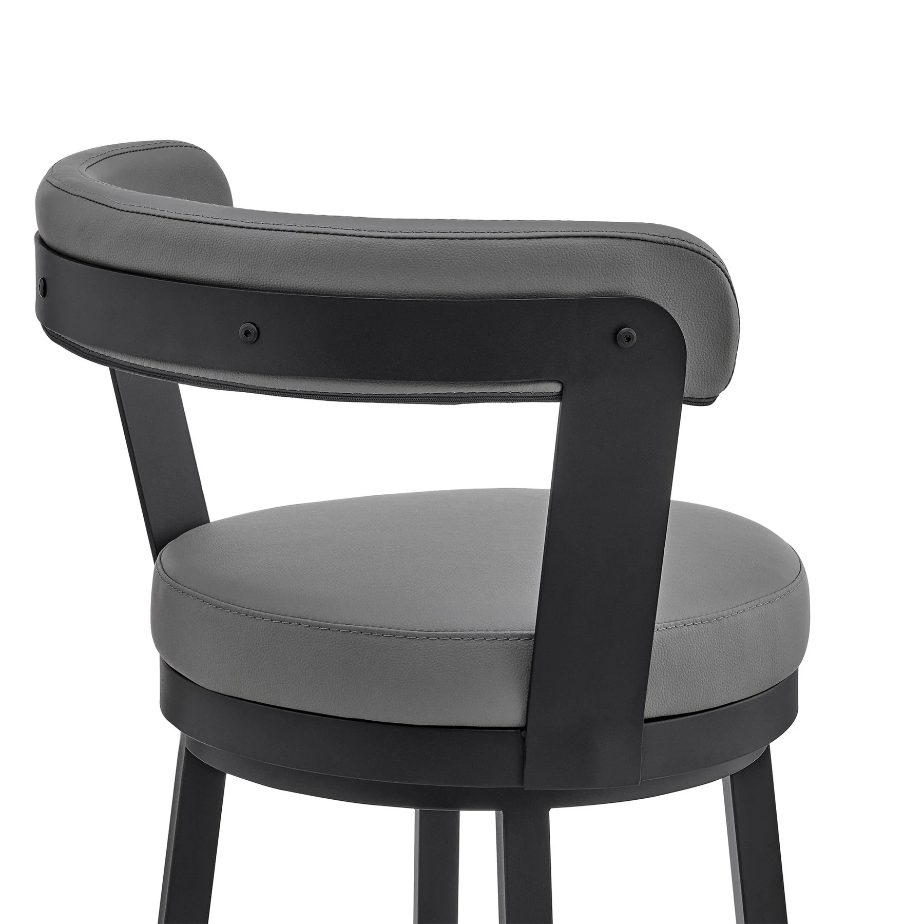Naomi and Bryant 4-Piece Counter Height Dining Set in Black Metal and Gray Faux Leather - Image 6