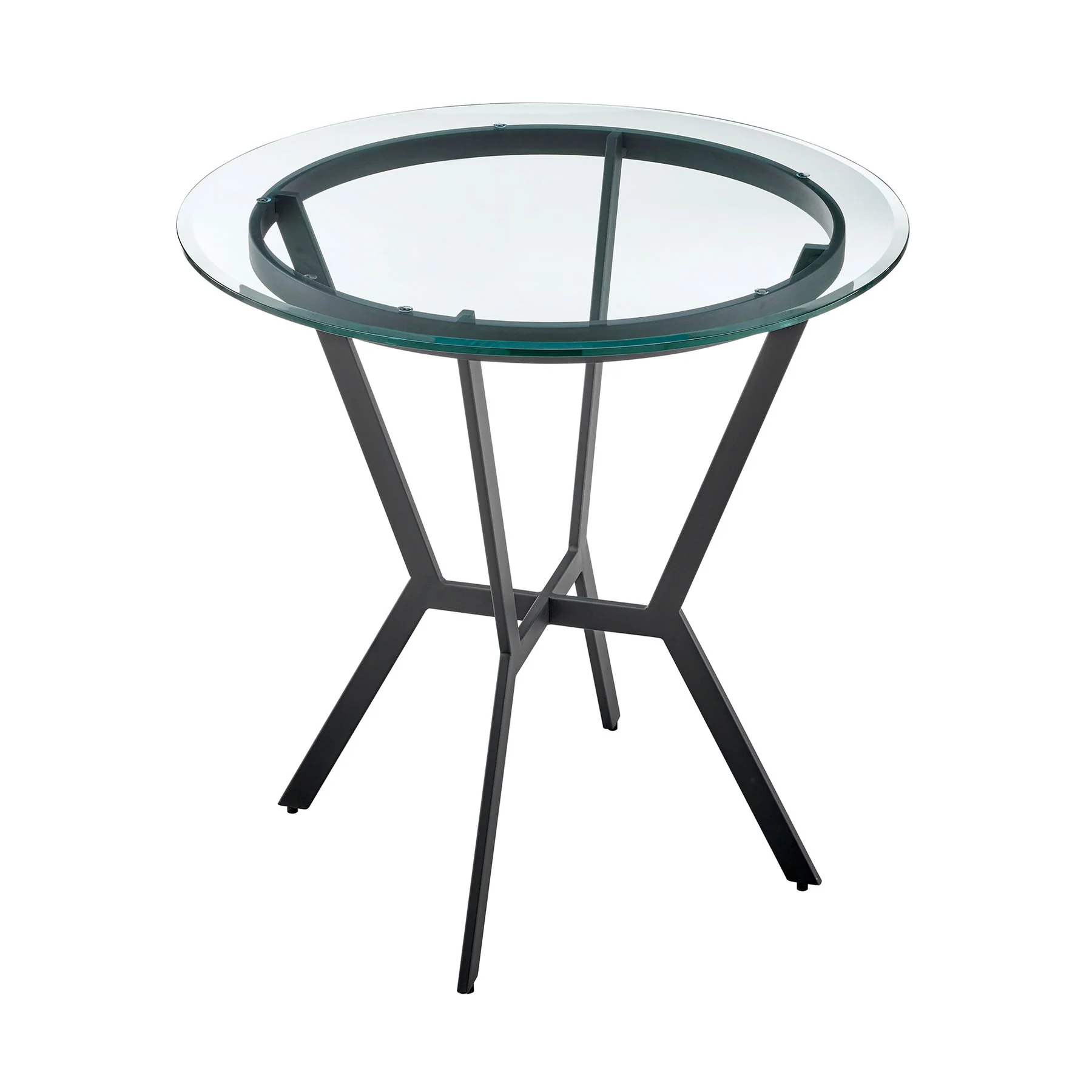 Naomi and Chelsea 4-Piece Counter Height Dining Set in Black Metal and Gray Faux Leather - Image 5