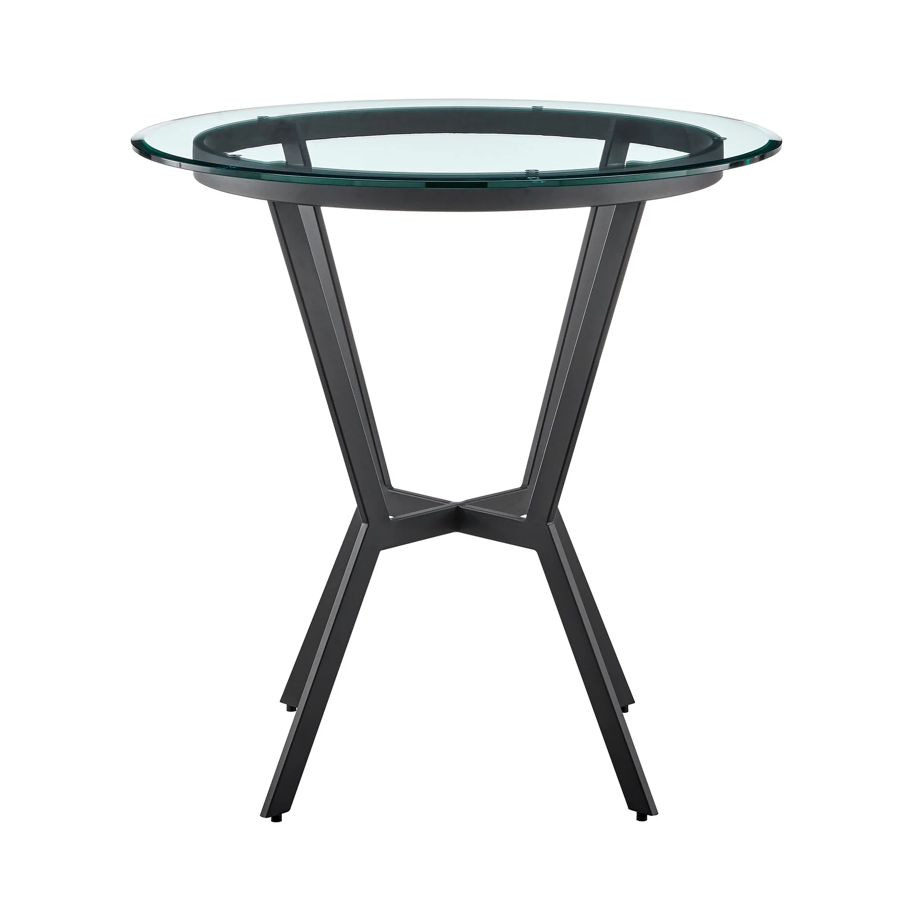 Naomi and Lorin 4-Piece Counter Height Dining Set in Black Metal and Gray Faux Leather - Image 4