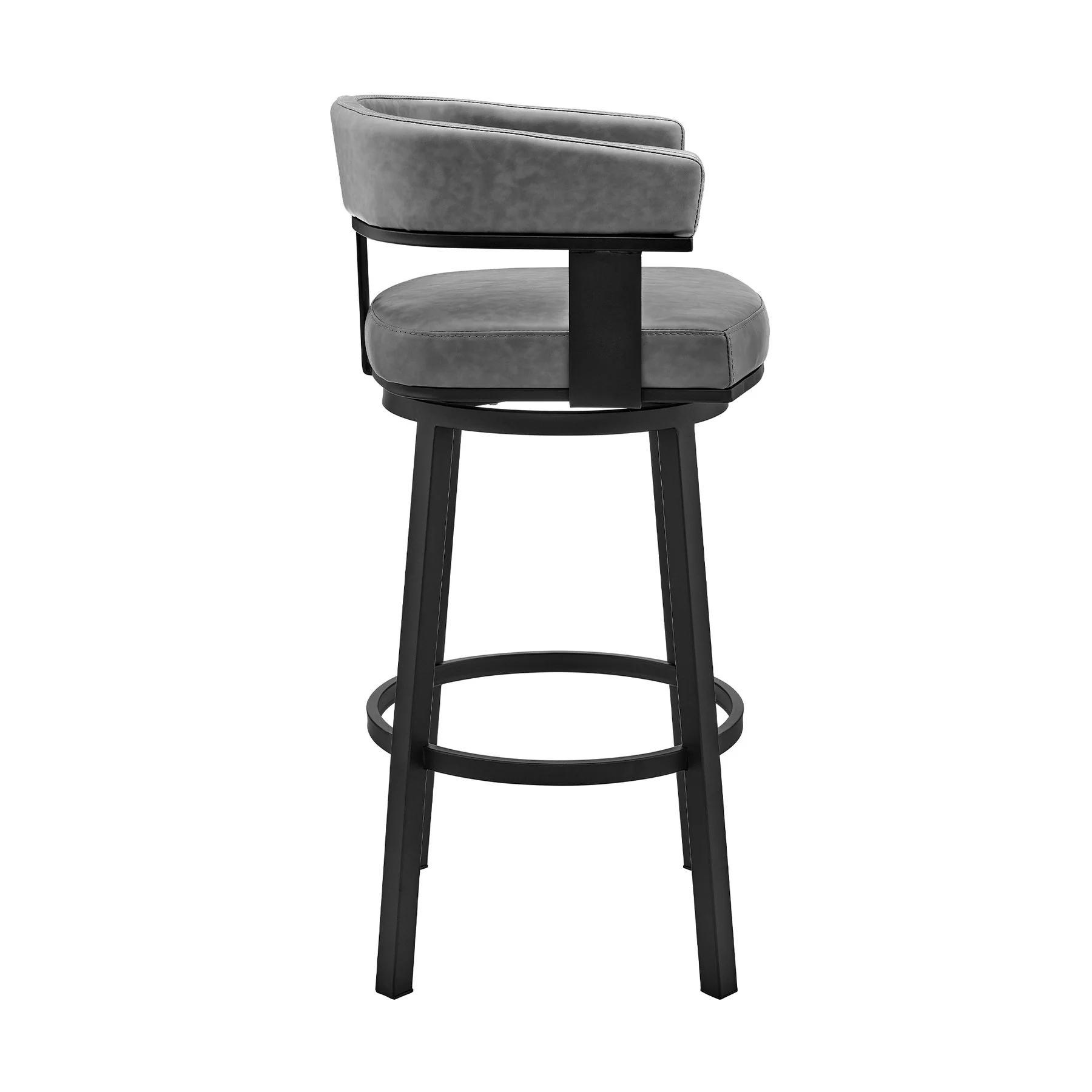 Naomi and Lorin 5-Piece Counter Height Dining Set in Black Metal and Gray Faux Leather - Image 3