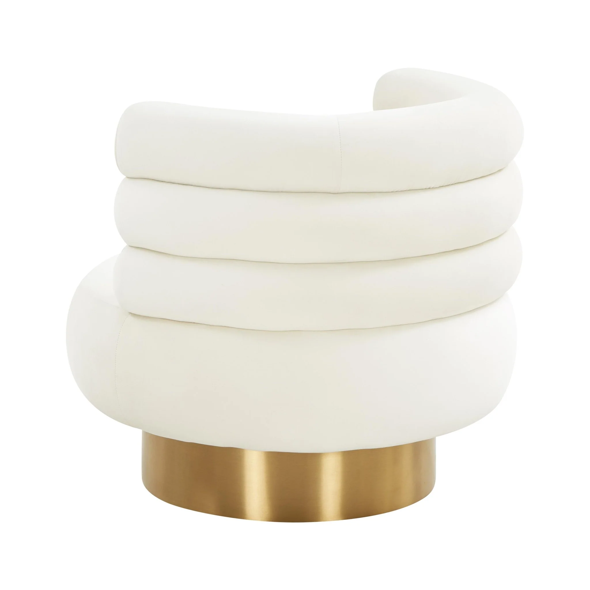 Naomi Cream Velvet Swivel Chair - Image 5