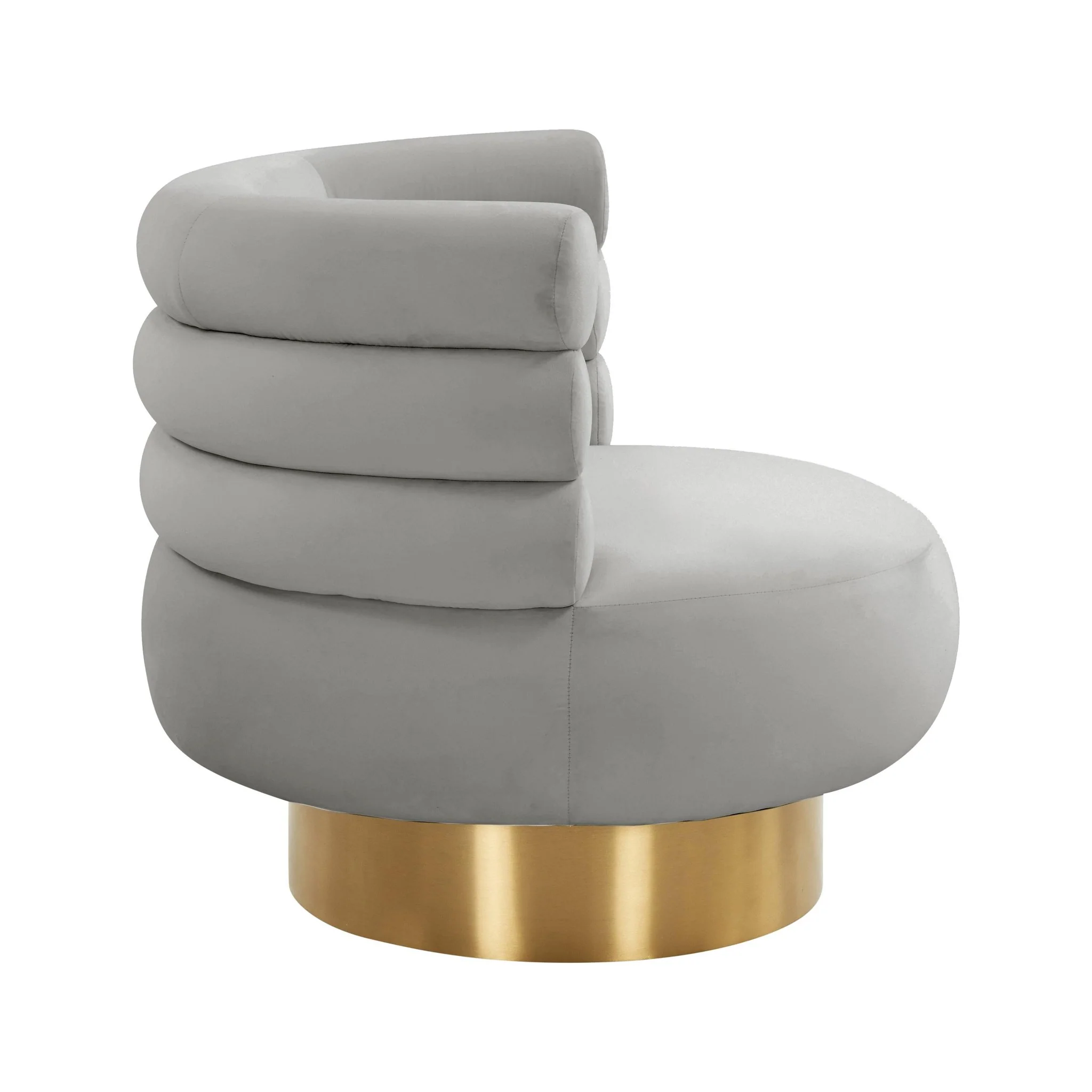Naomi Grey Velvet Swivel Chair - Image 4