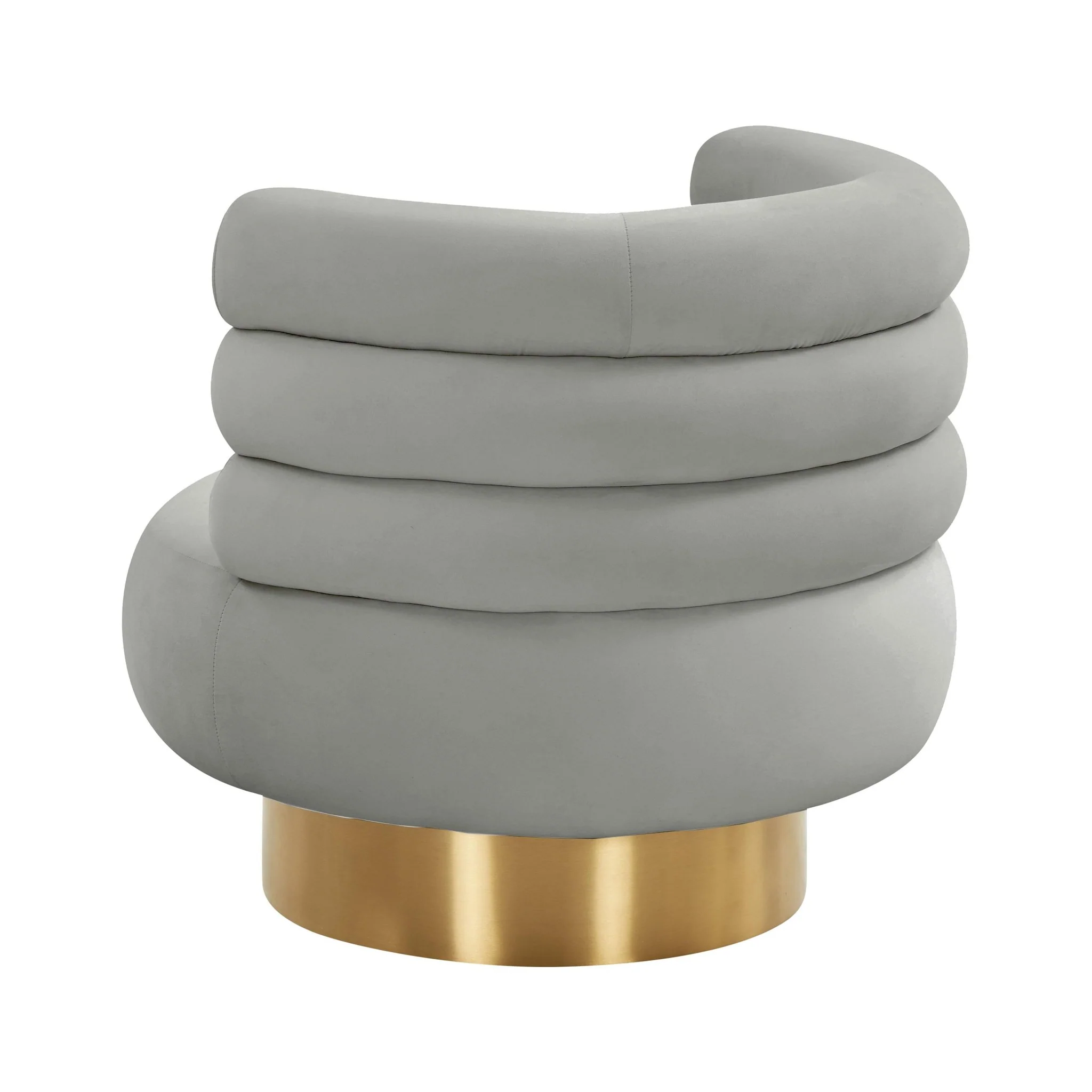 Naomi Grey Velvet Swivel Chair - Image 5