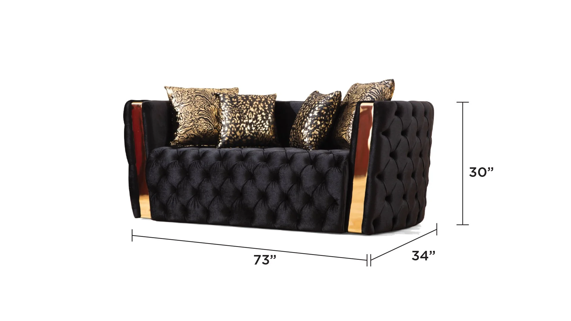 Naomi Loveseat Black - Image 2