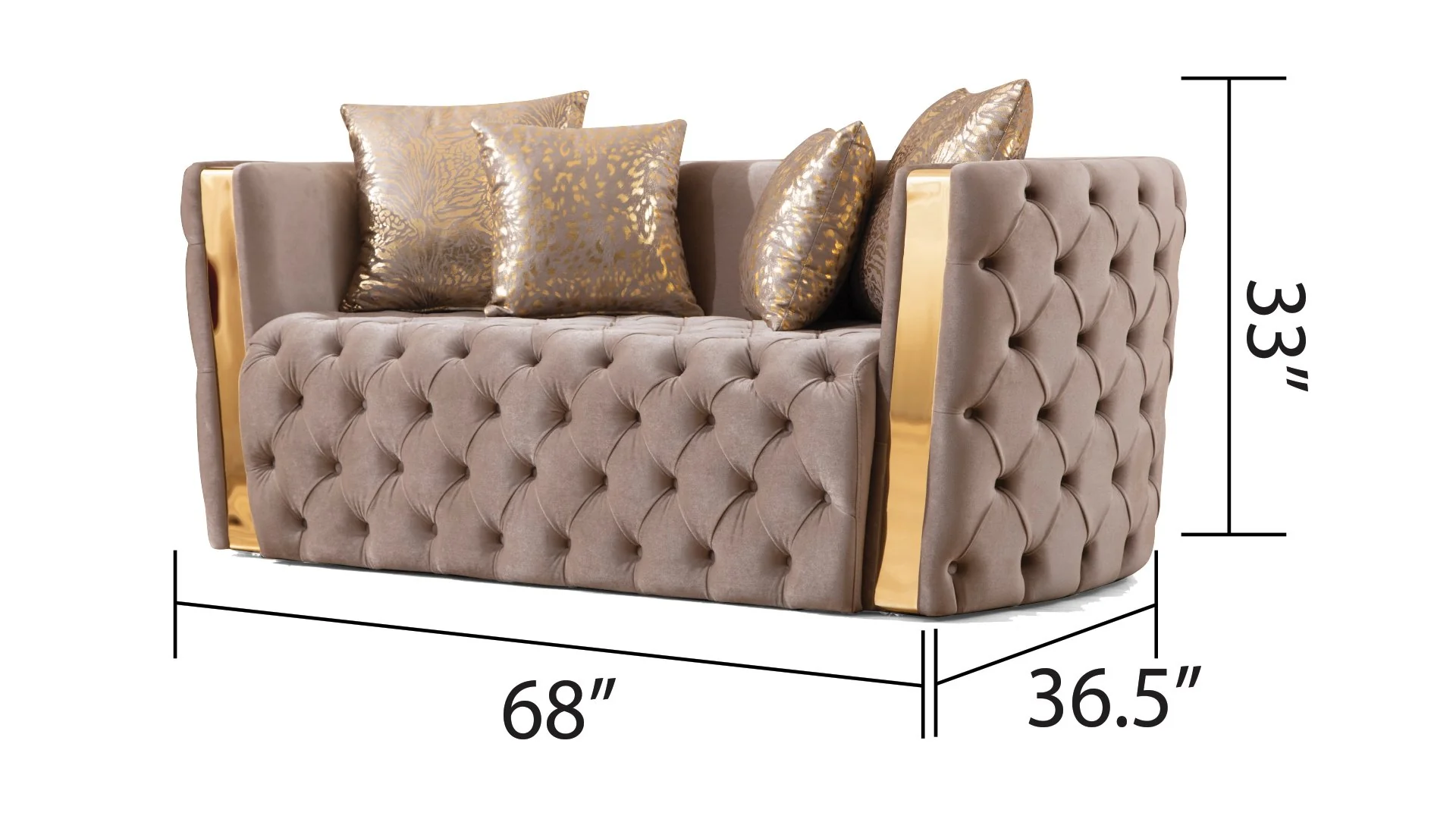 Naomi Loveseat Taupe - Image 2