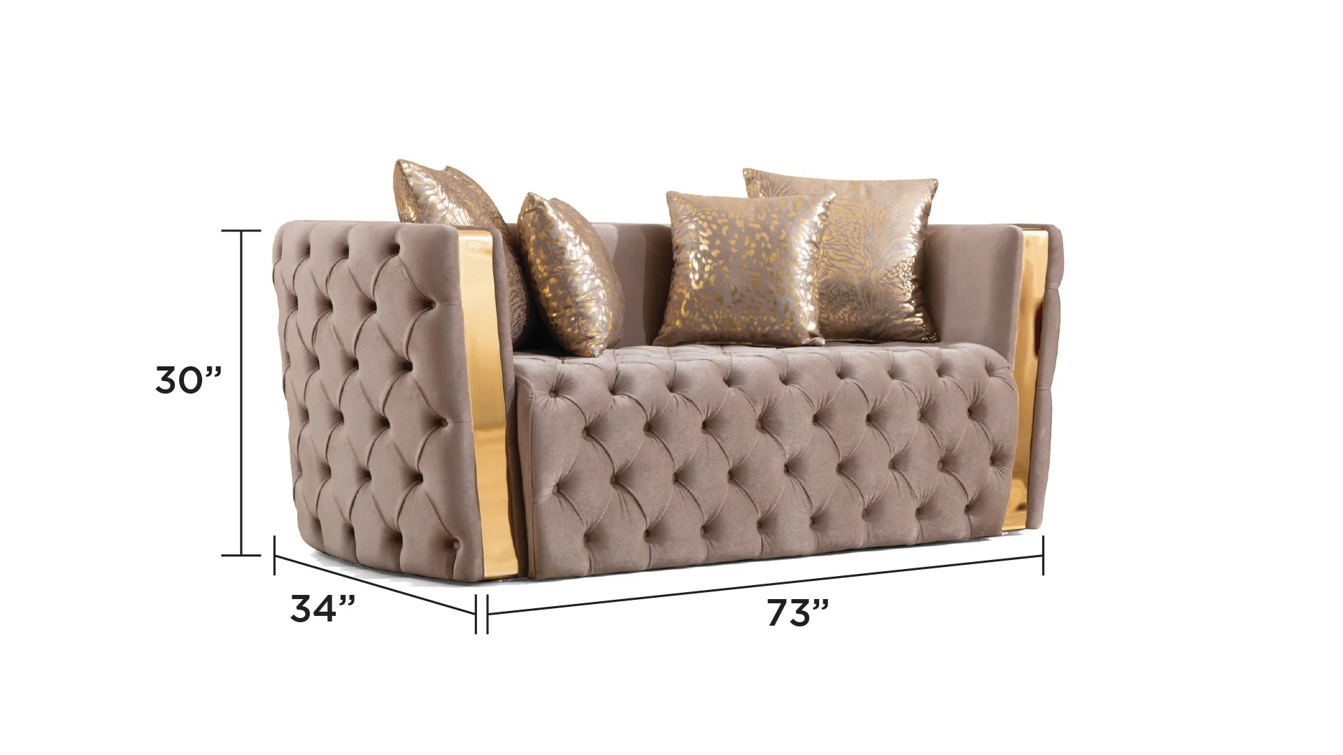 Naomi Loveseat Taupe - Image 5