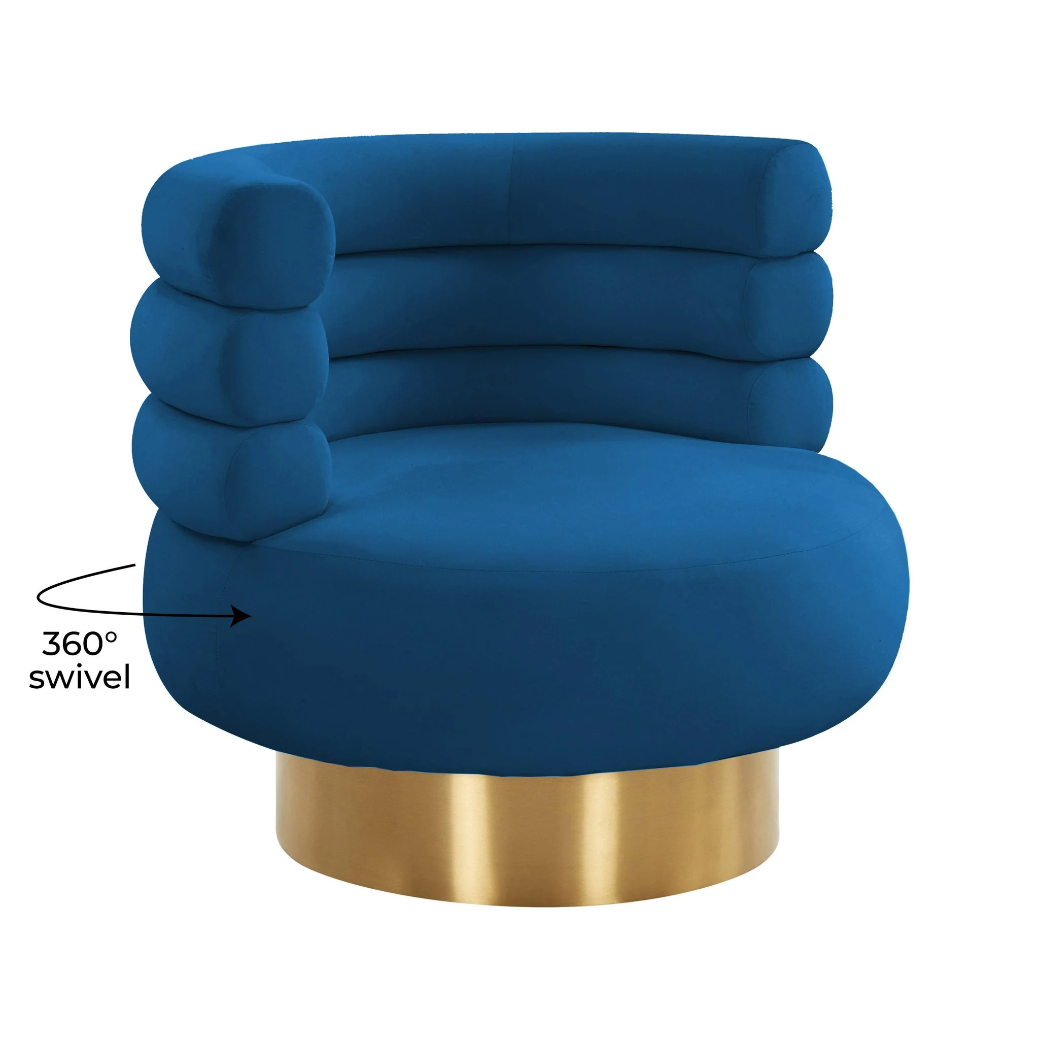 Naomi Navy Velvet Swivel Chair - Image 8