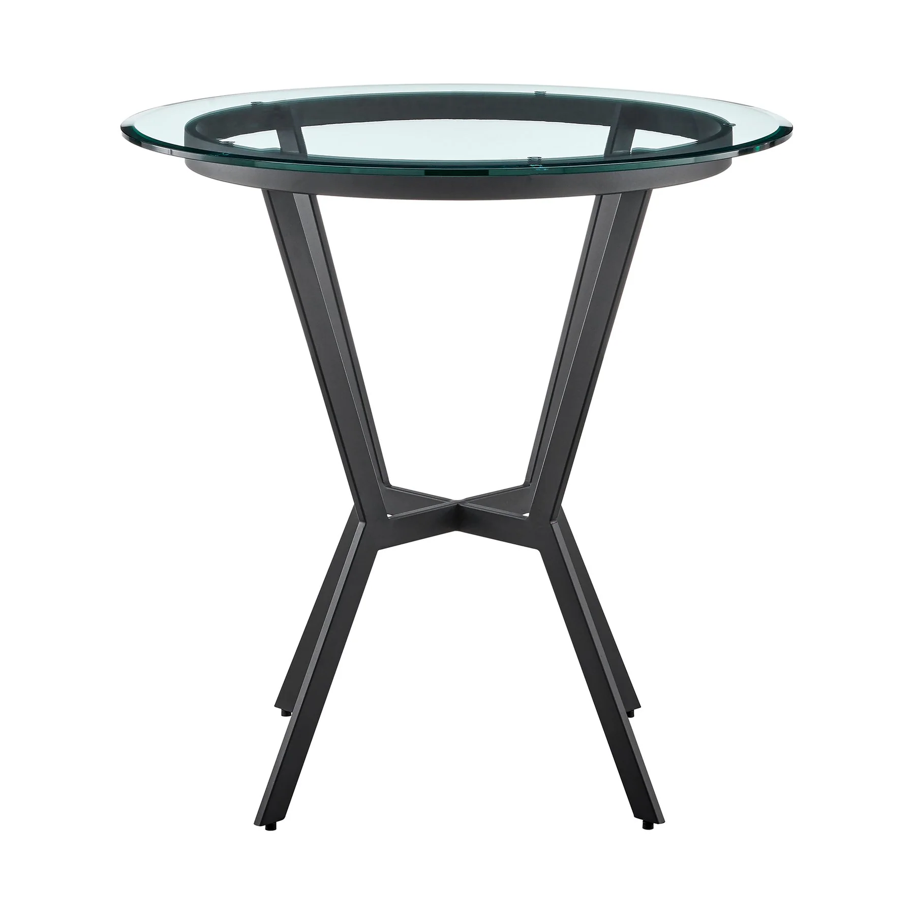 Naomi Round Glass and Black Metal Bar Table - Image 2