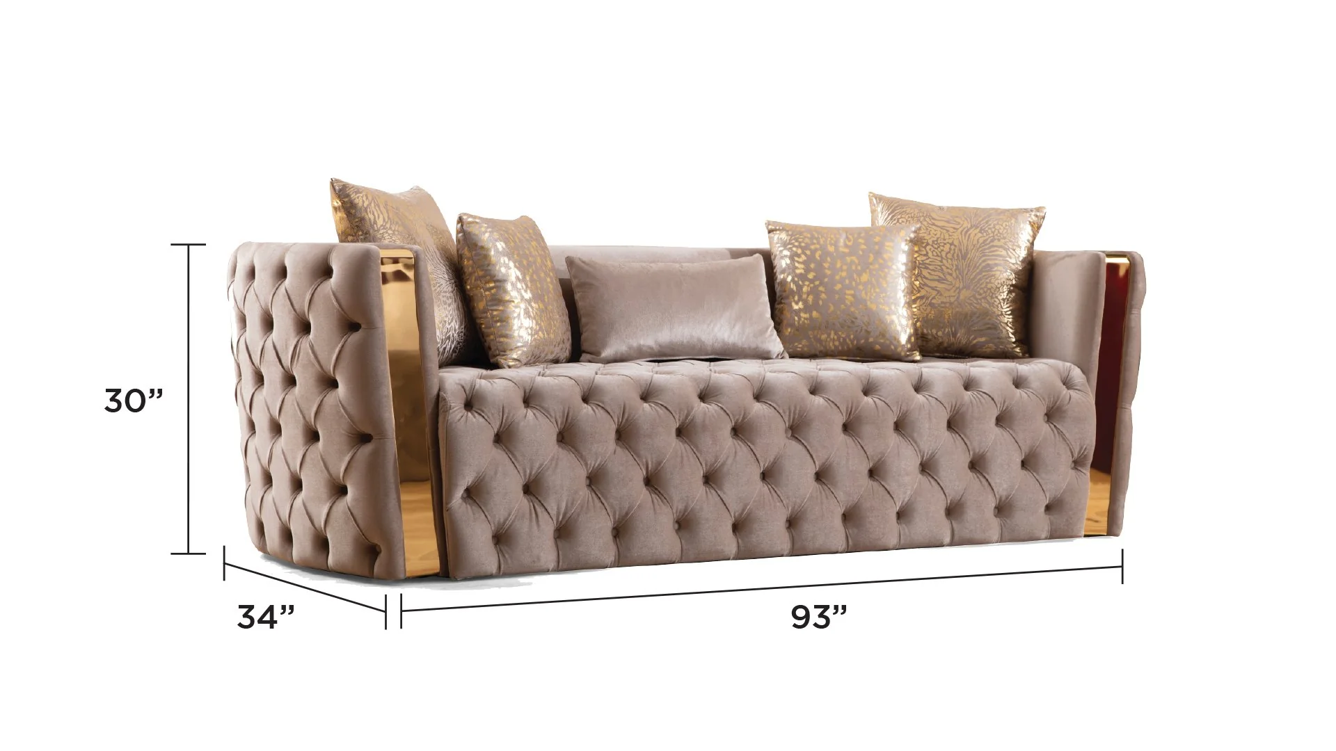 Naomi Sofa Taupe - Image 6