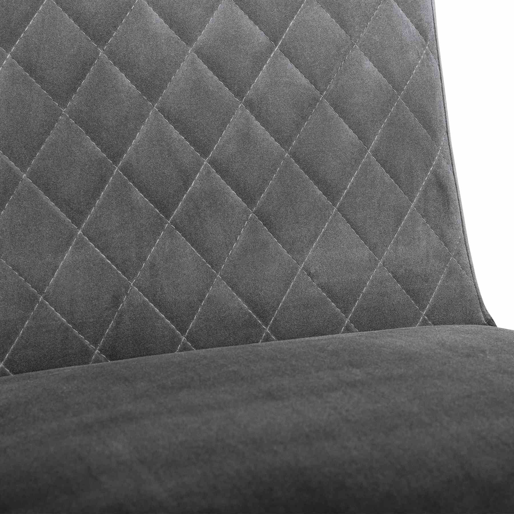 Napoli Gray Velvet and Black Leg Modern Dining Accent Chair-Set of 2 - Image 6