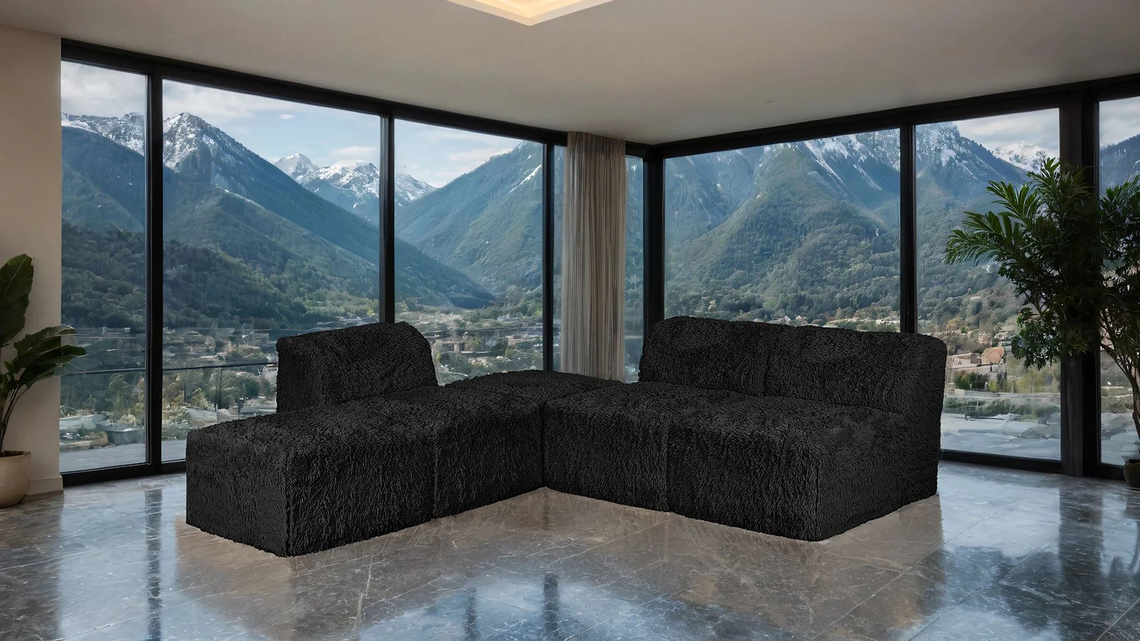 Nappi L-Sectional A, Black - Image 2
