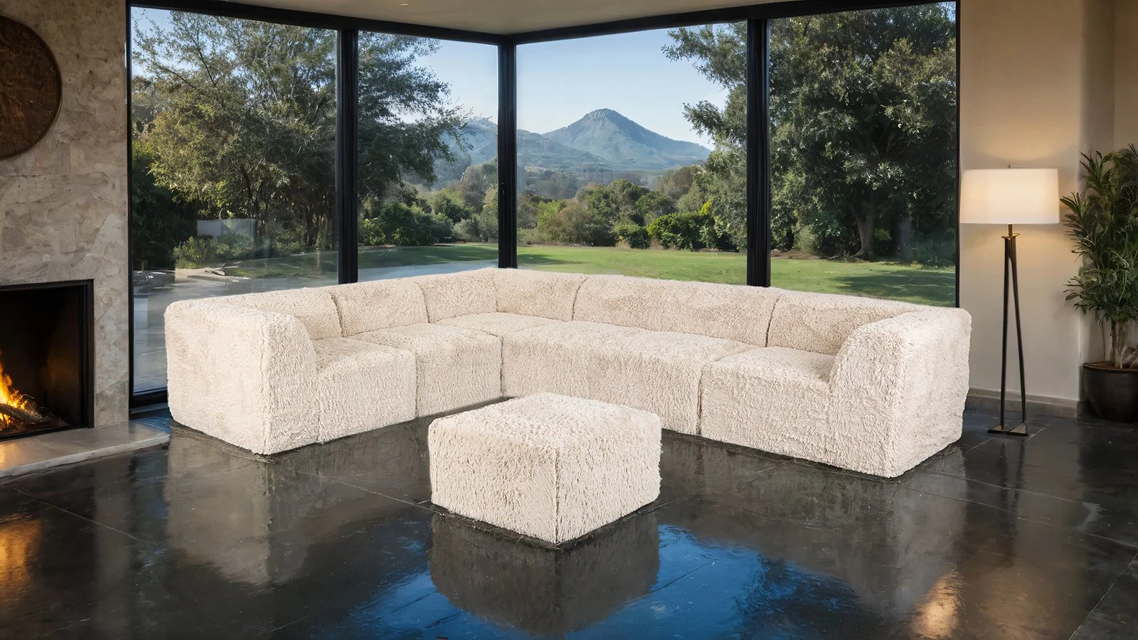 Nappi Large L-Sectional W/ Ottoman, Sand - Image 2