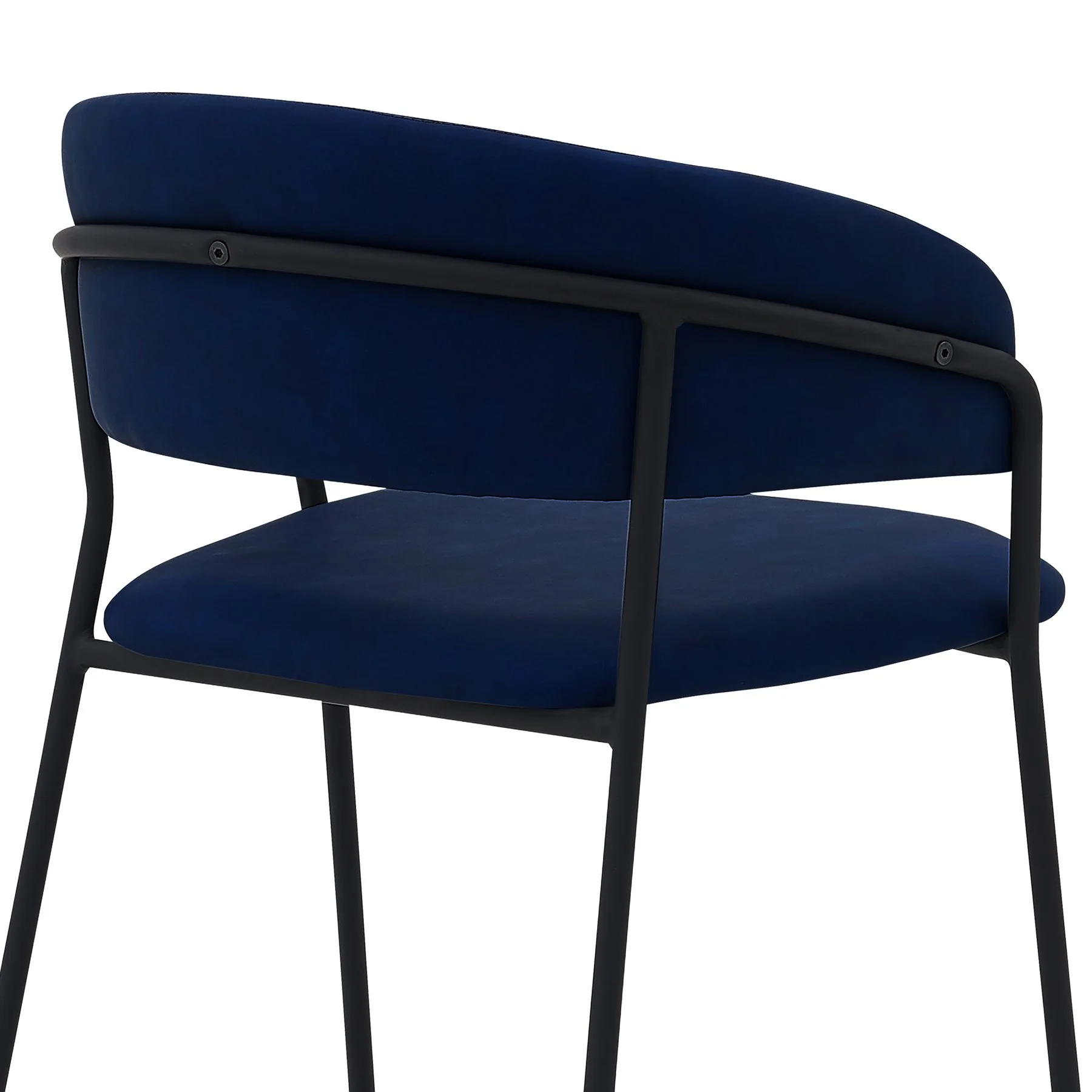 Nara 26" Blue Faux Leather and Metal Counter Height Barstool with Black frame - Image 5