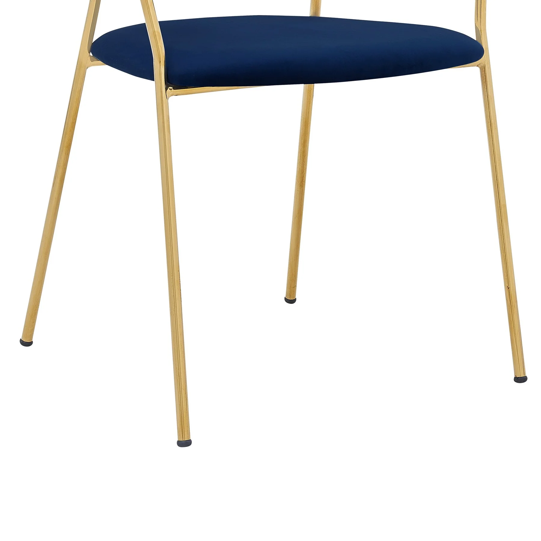 Nara Modern Blue Velvet and Gold Metal Leg Dining Room Chairs - Set of 2 - Image 7