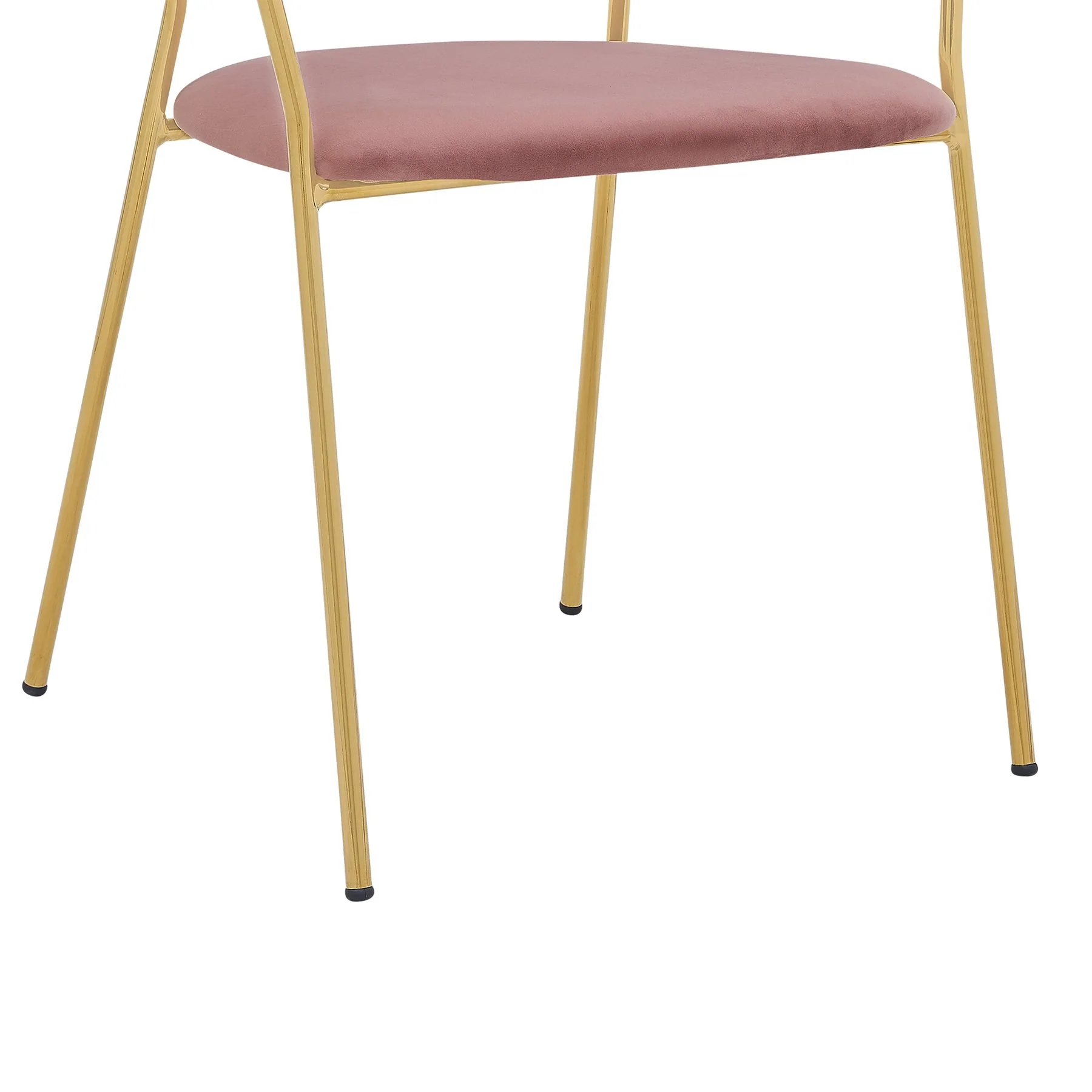 Nara Modern Pink Velvet and Gold Metal Leg Dining Room Chairs - Set of 2 - Image 7