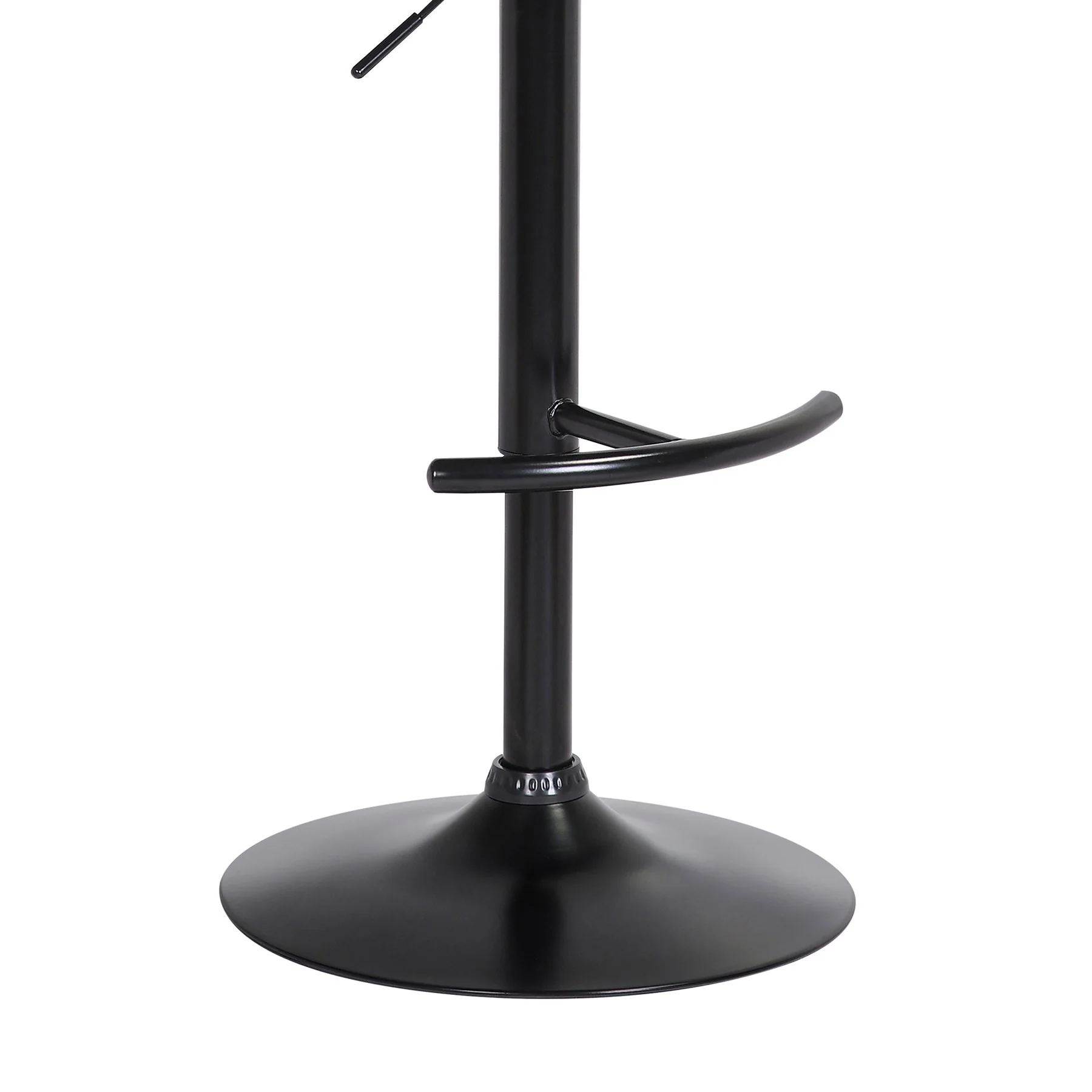 Nash Adjustable Black Wood Bar Stool in Blue Fabric with Black Metal - Image 8