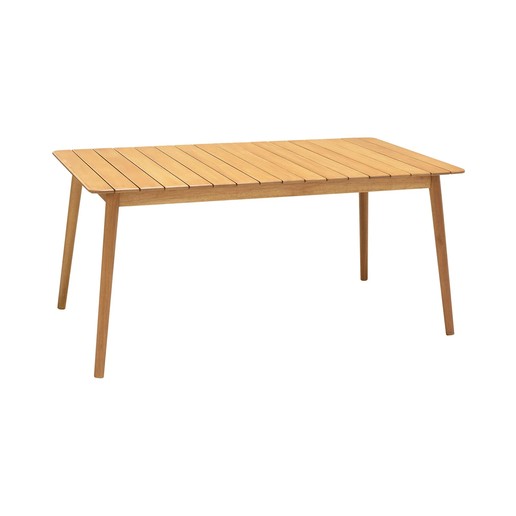 Nassau 5 piece Outdoor Dining Set in Natural Wood Finish Table and Sand Taupe Arm Chairs - Image 4
