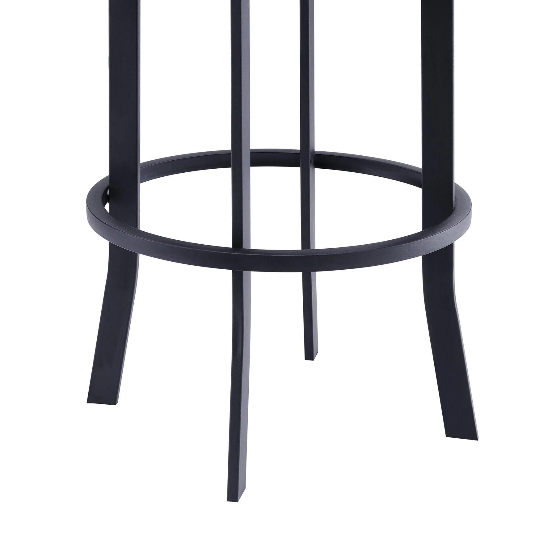 Natalie 26" Counter Height Vintage Gray Faux Leather Upholstery and Black Metal Bar Stool - Image 7