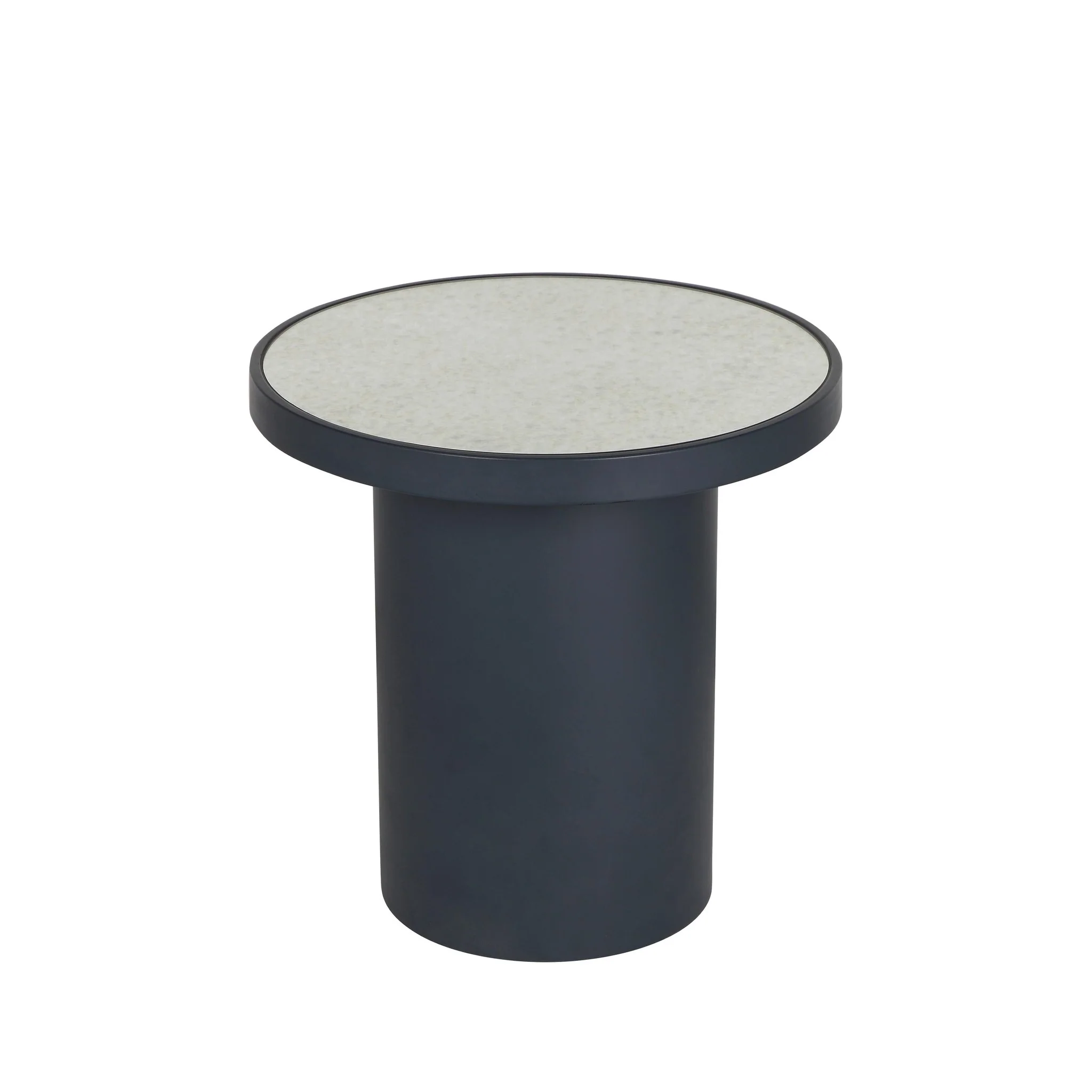 Nautilus Antique Silver Mirrored Side Table - Image 3