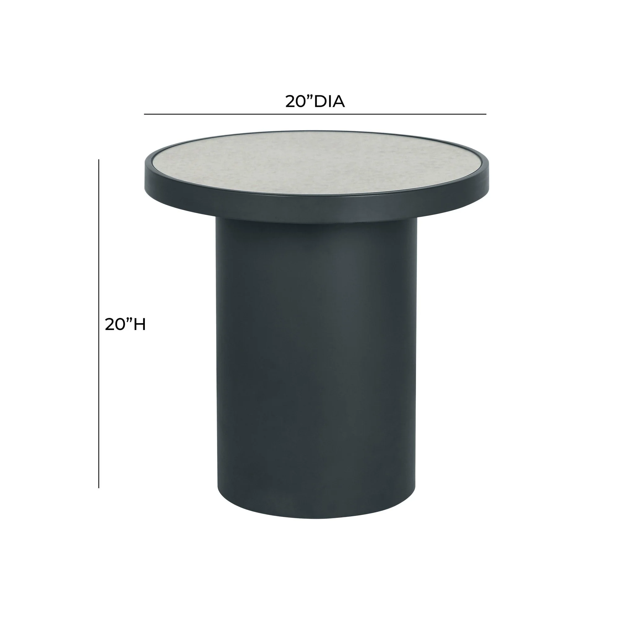 Nautilus Antique Silver Mirrored Side Table - Image 6