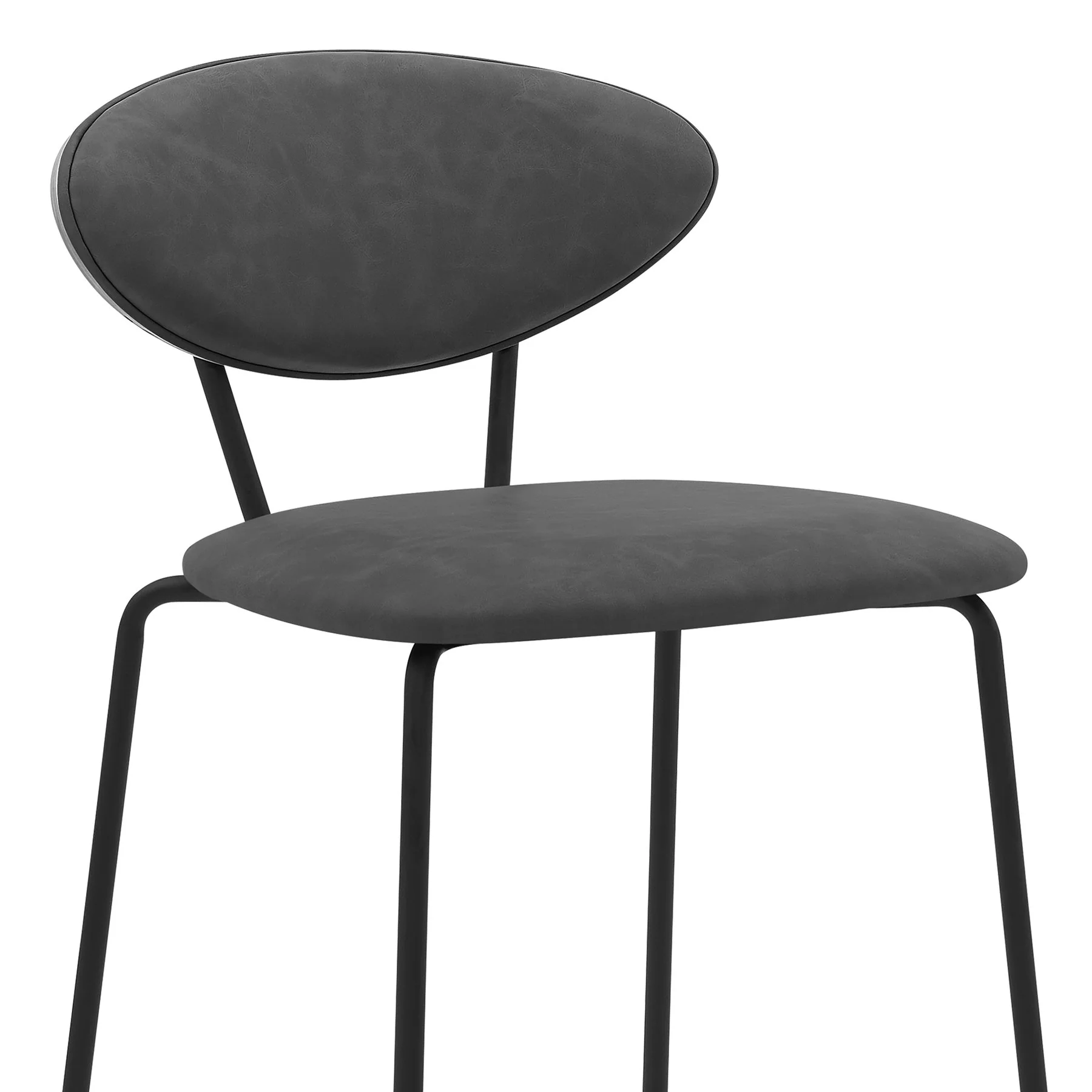 Neo 26" Gray Faux Leather and Metal Counter Height Bar Stool - Image 4