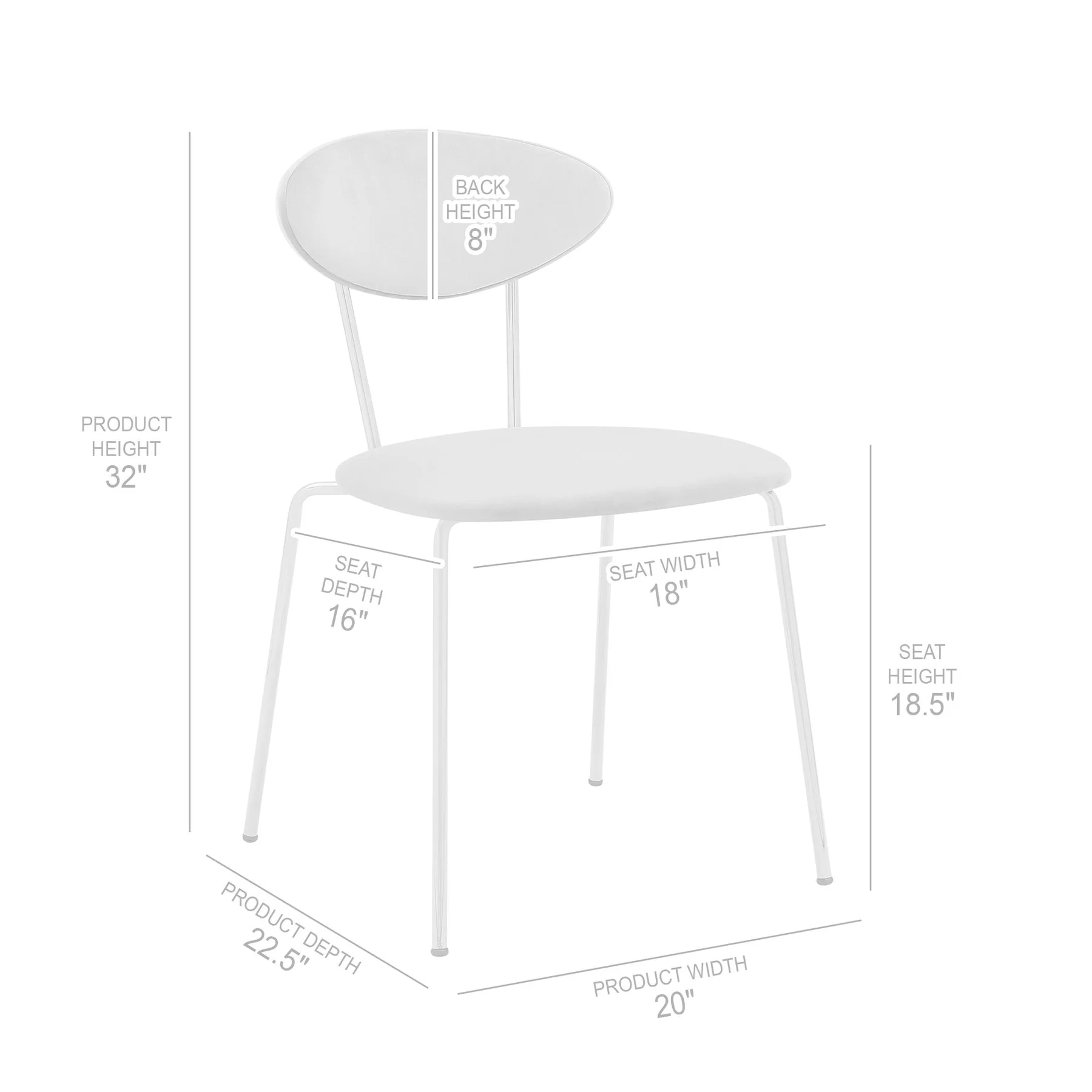 Neo Modern Gray Velvet and Gold Metal Leg Dining Room Chairs - Set of 2 - Image 8