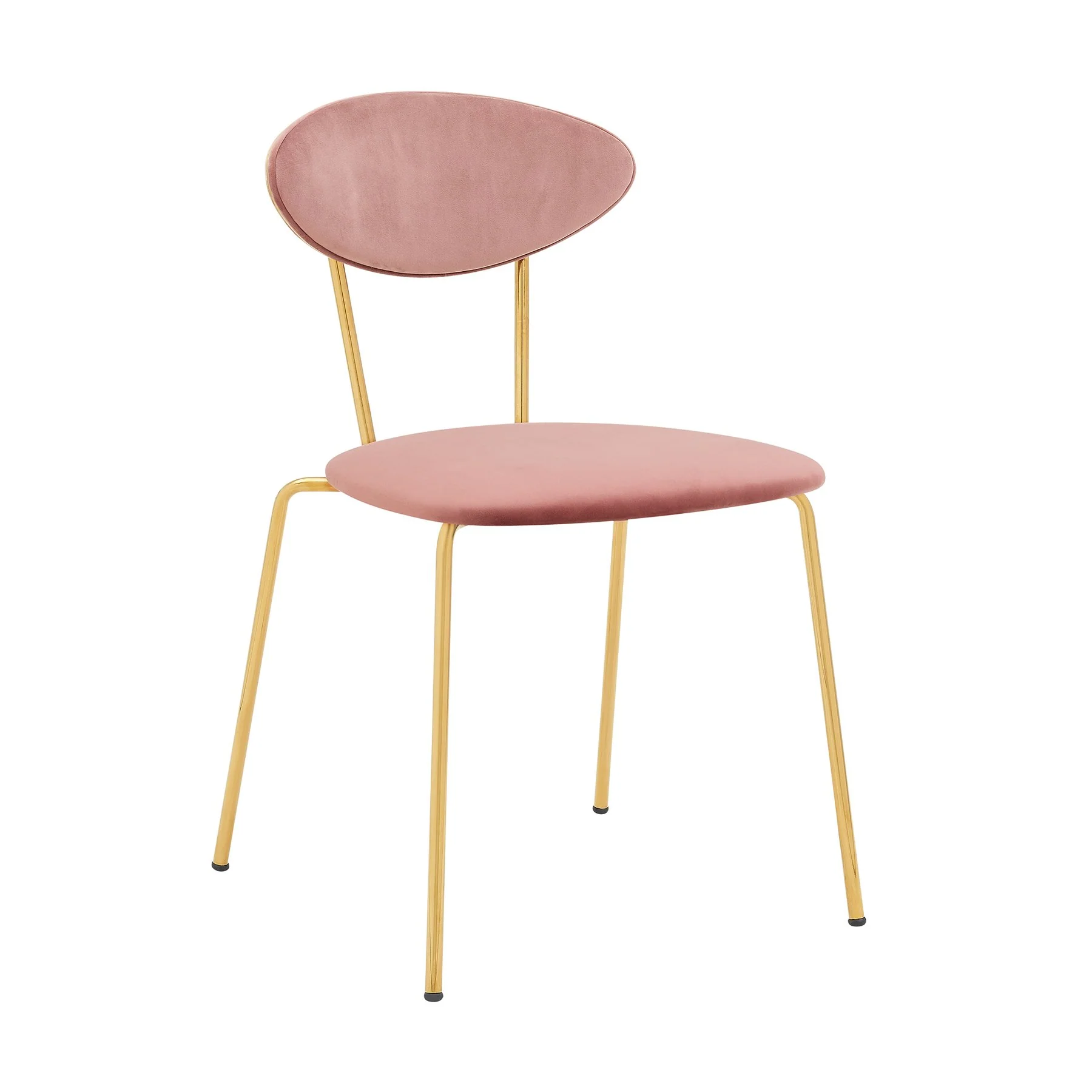 Neo Modern Pink Velvet and Gold Metal Leg Dining Room Chairs - Set of 2 - Image 2
