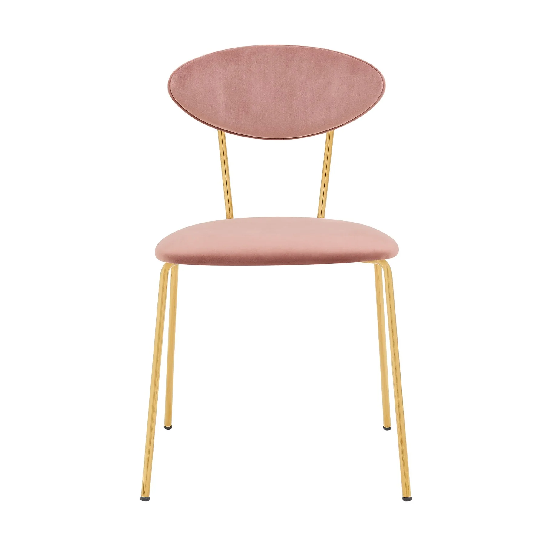 Neo Modern Pink Velvet and Gold Metal Leg Dining Room Chairs - Set of 2 - Image 3