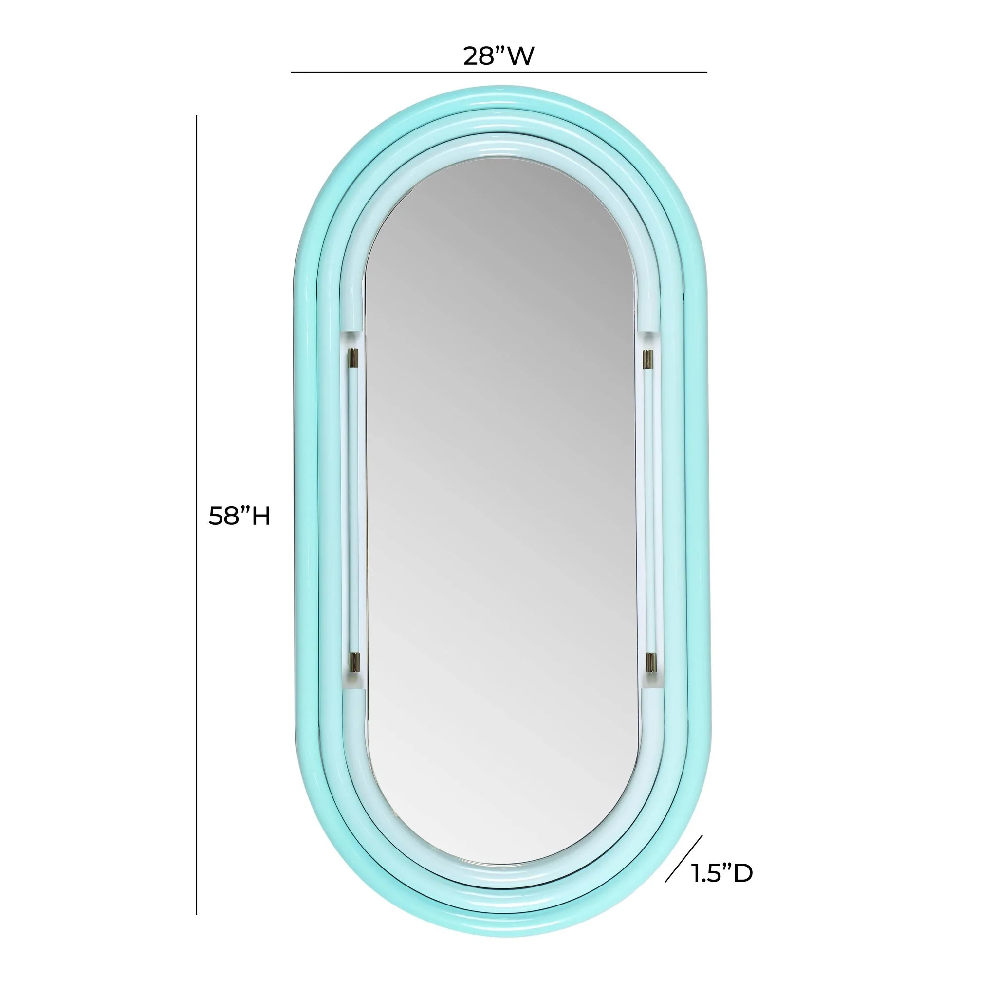 Neon Large Wall Mirror in Blue - Image 6