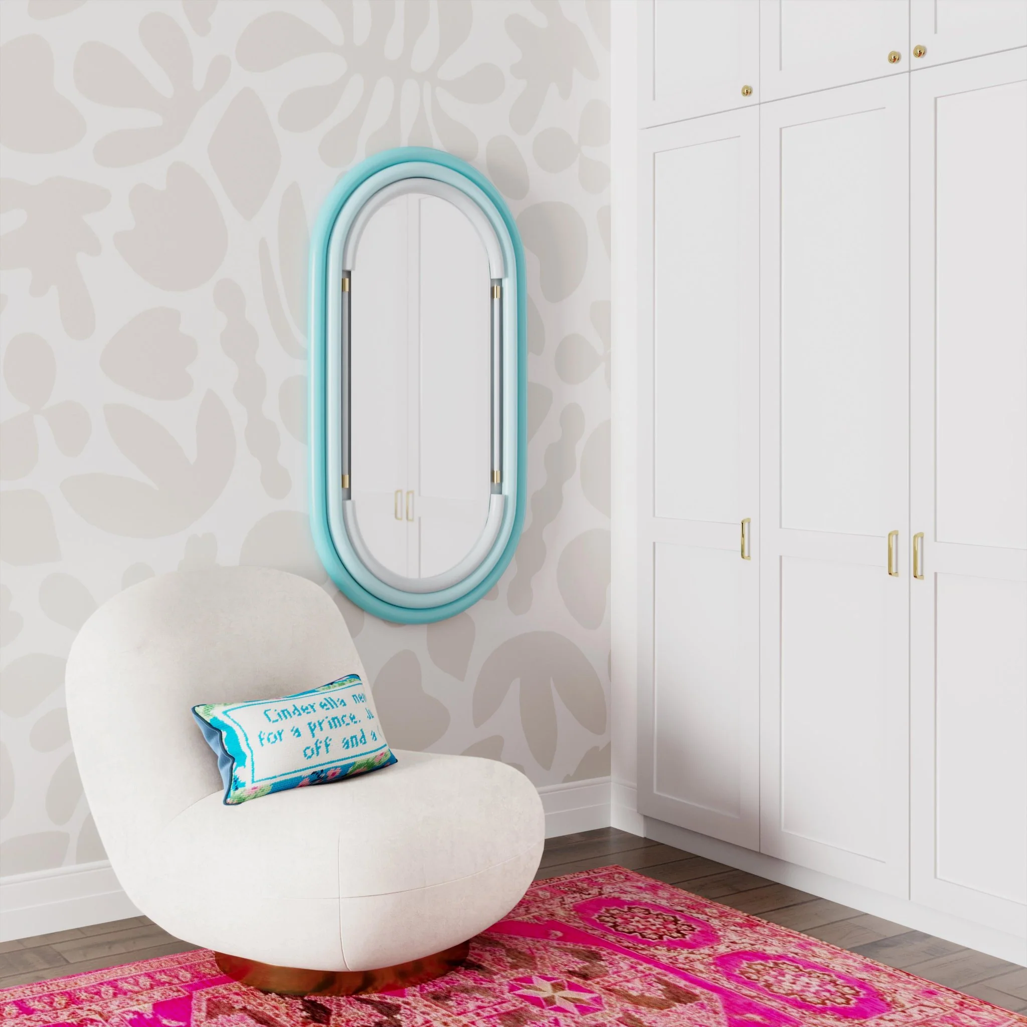 Neon Wall Mirror in Blue - Image 2