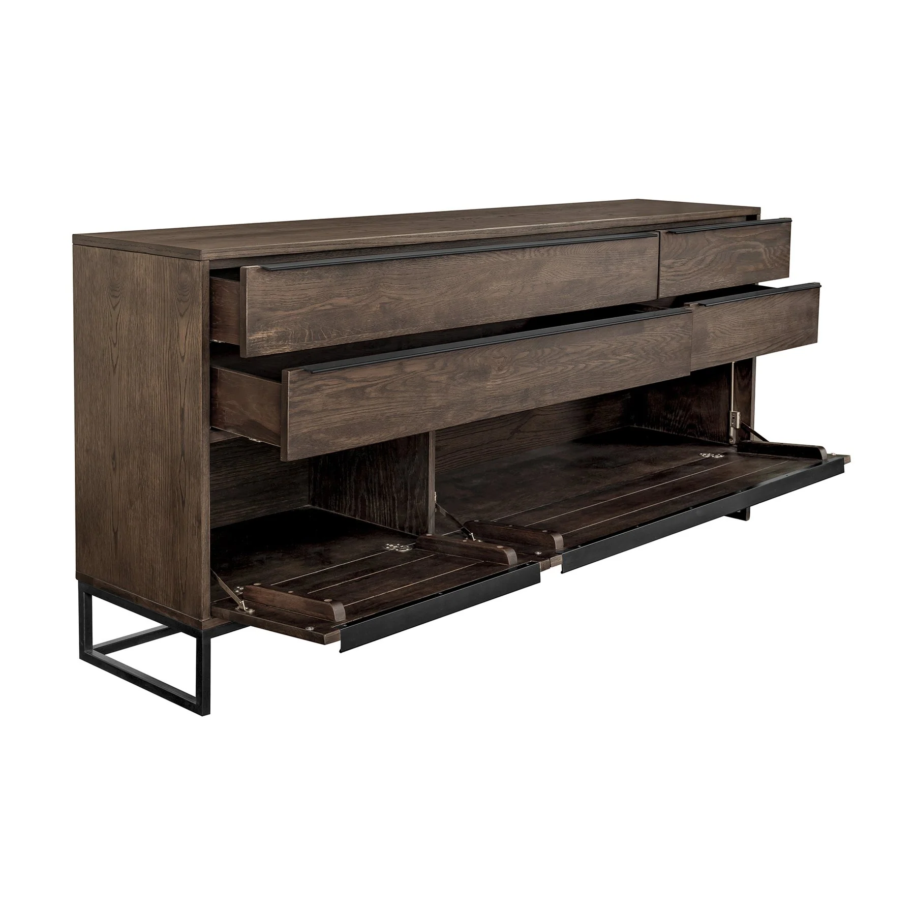 Nevada Rustic 2 piece set with Dining Table and Sideboard in Dark Brown - Image 5