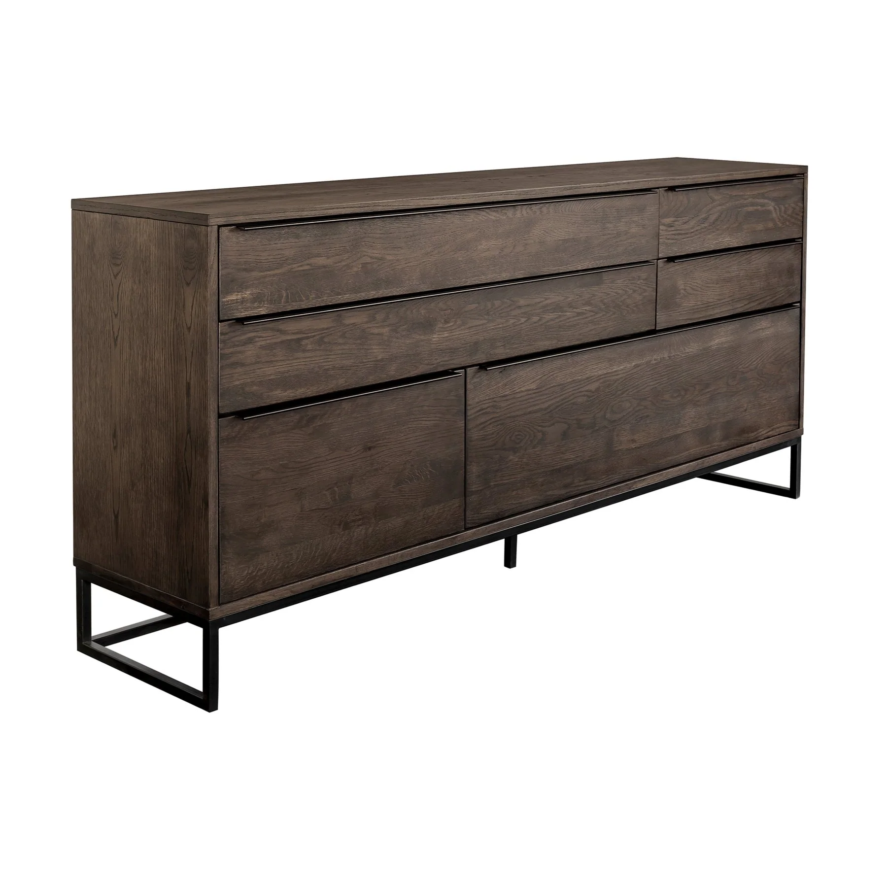 Nevada Rustic Oak Wood Sideboard In Dark Brown - Image 2