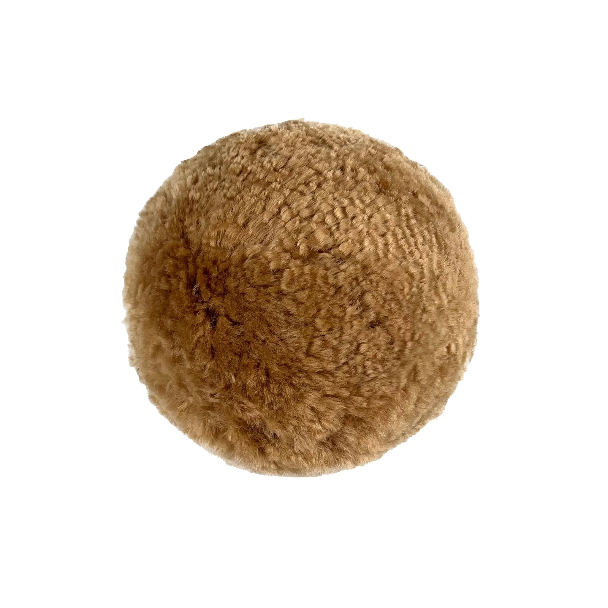 New Zealand Brown Genuine Sheepskin 12 inch Ball Pillow - Image 3