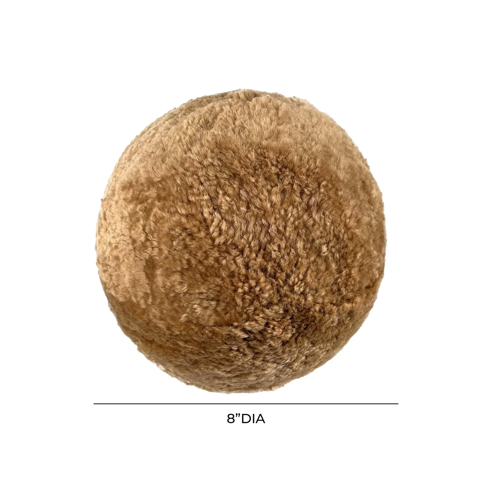 New Zealand Brown Genuine Sheepskin 8 inch Ball Pillow - Image 4