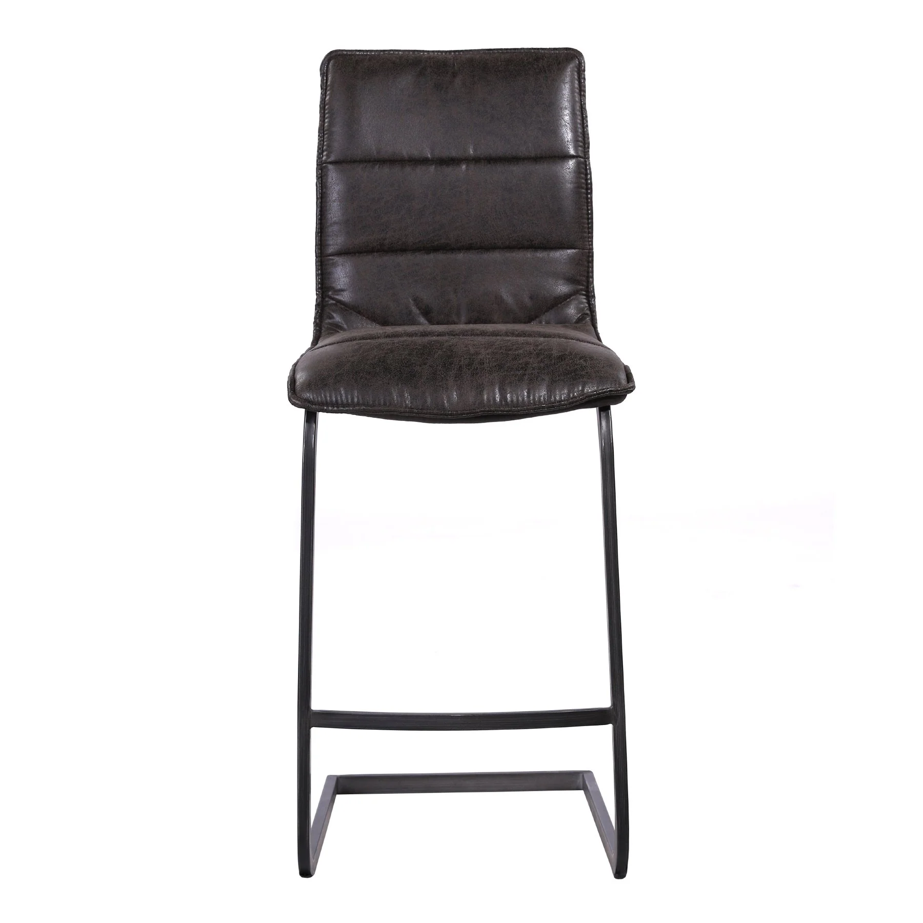 Newark Contemporary 26" Counter Height Barstool in Gray Powder Coated Finish and Espresso Fabric - Image 2