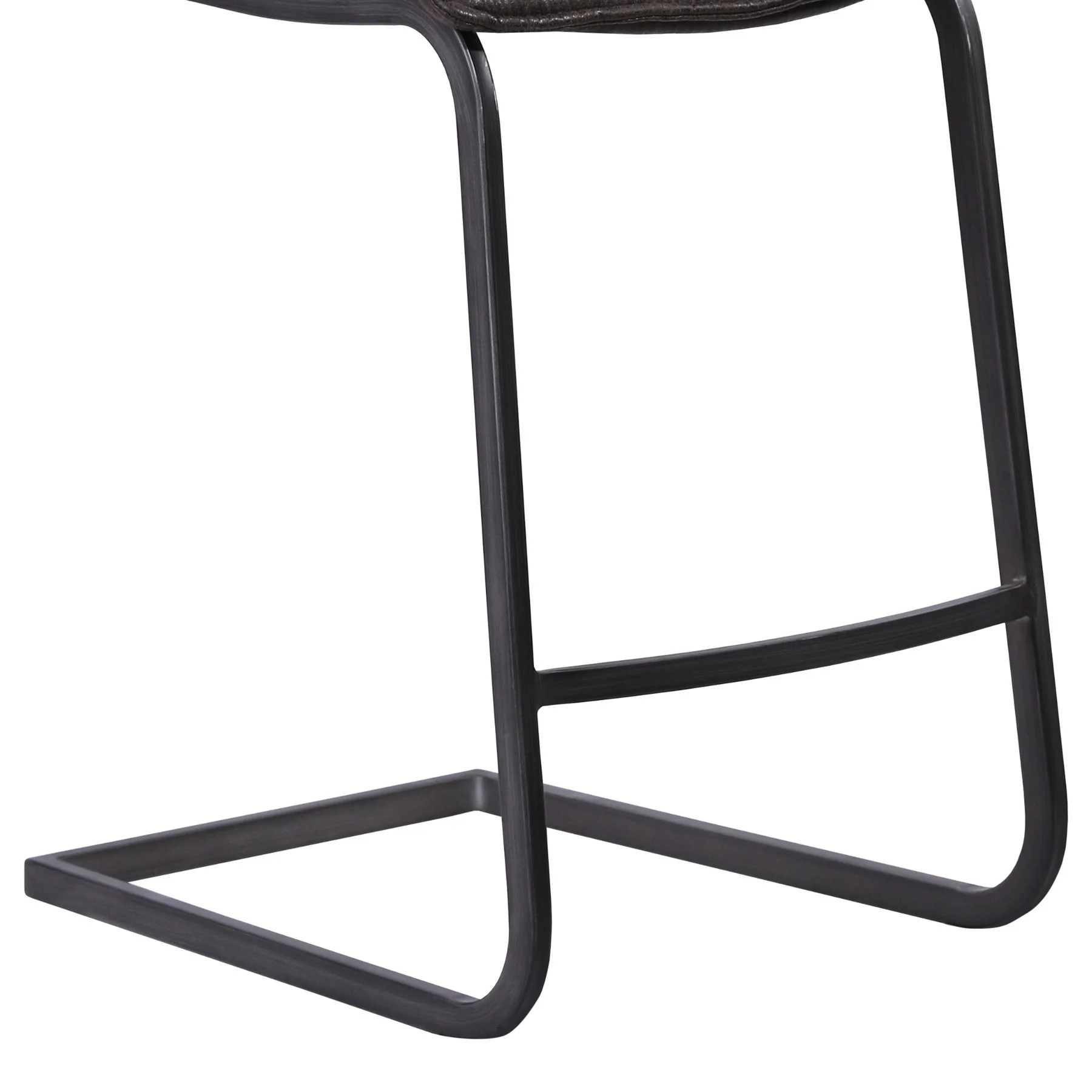 Newark Contemporary 26" Counter Height Barstool in Gray Powder Coated Finish and Espresso Fabric - Image 6