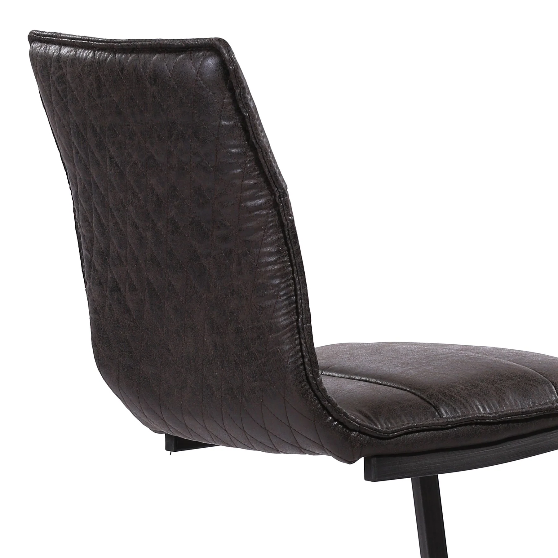 Newark Contemporary 30" Bar Height Barstool in Gray Powder Coated Finish and Espresso Fabric - Image 5