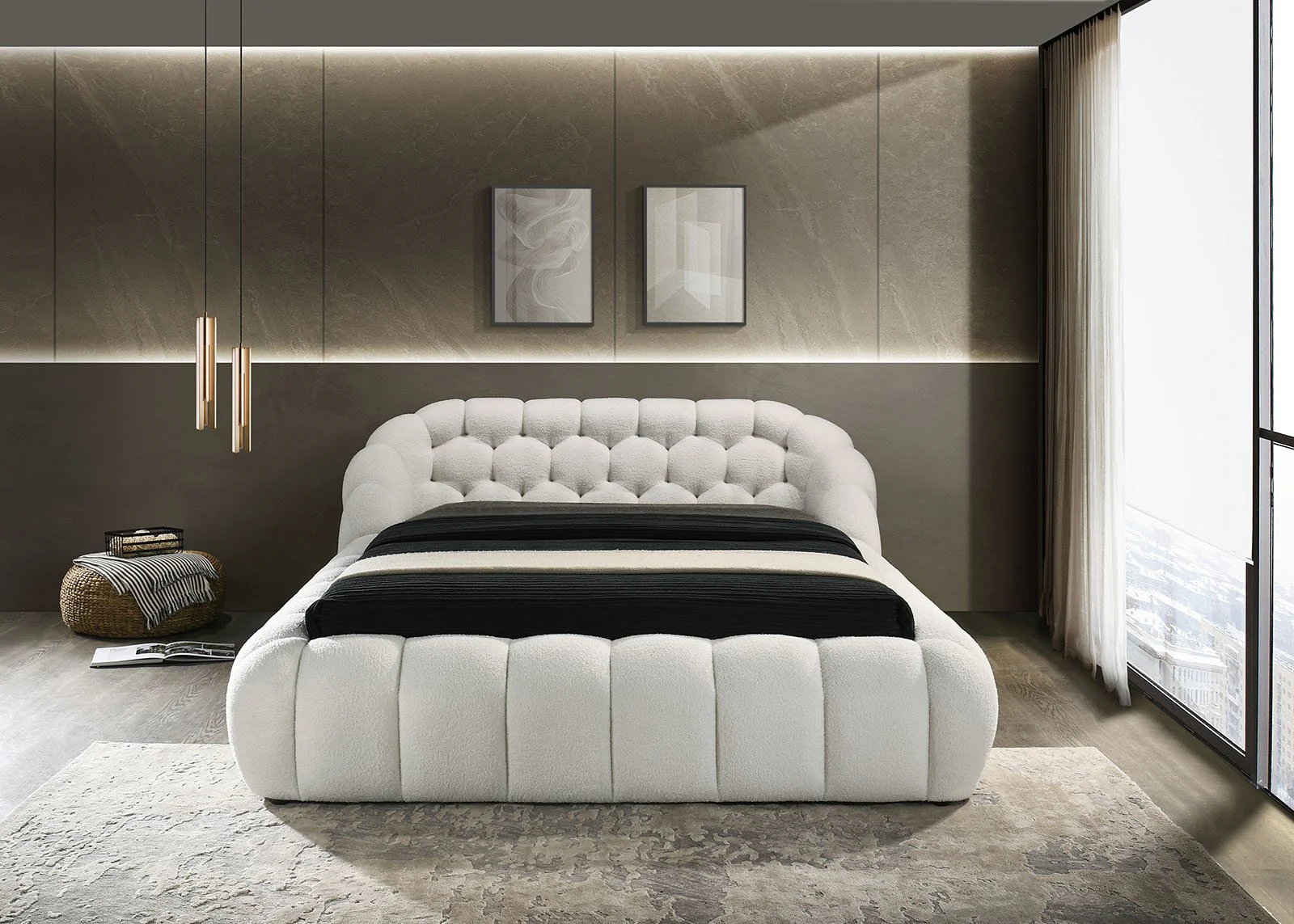 Newquay E.King Bed, White - Image 3