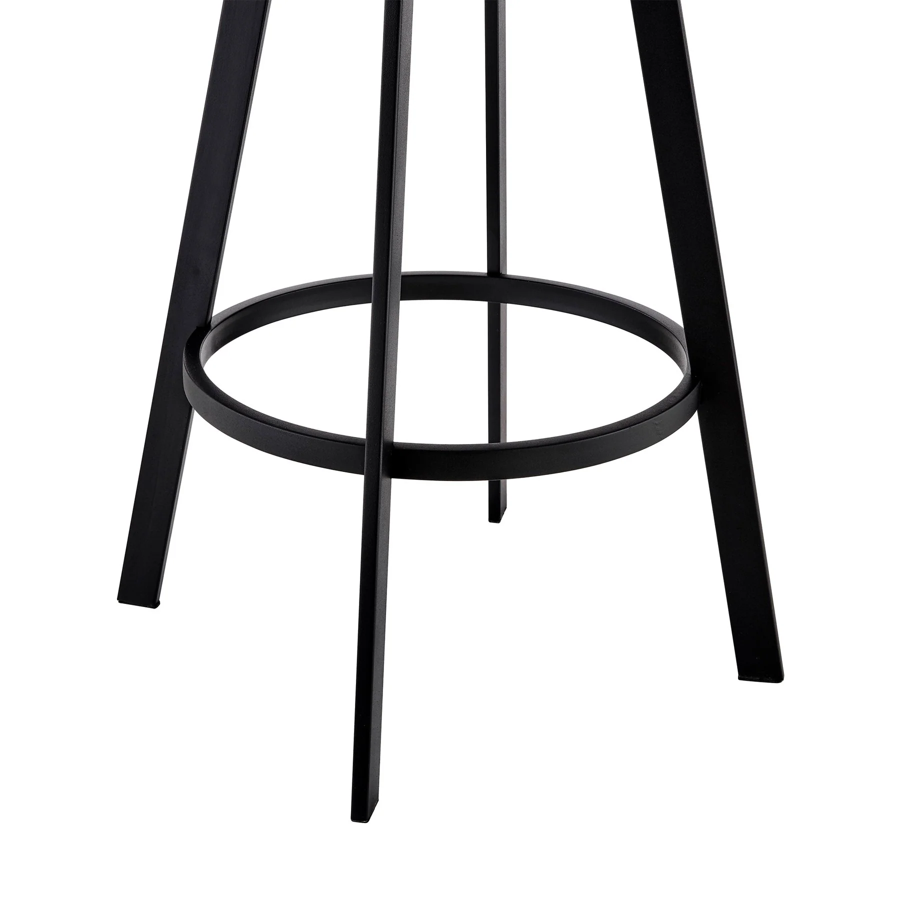 Nikole 26" Counter Height Swivel Bar Stool in Matt Black Finish with Gray Faux Leather - Image 8