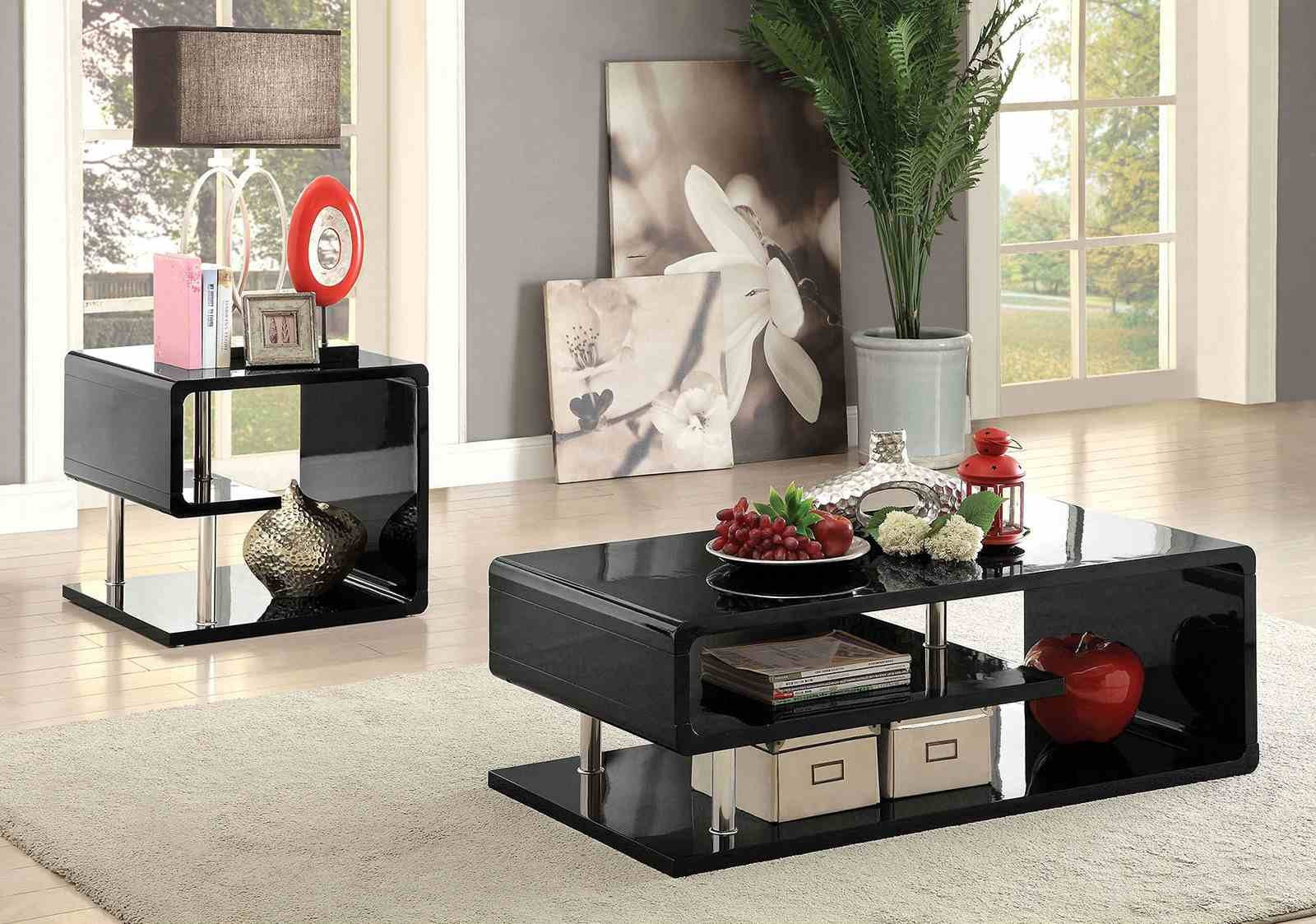 Ninove Coffee Table, Black/Chrome - Image 2
