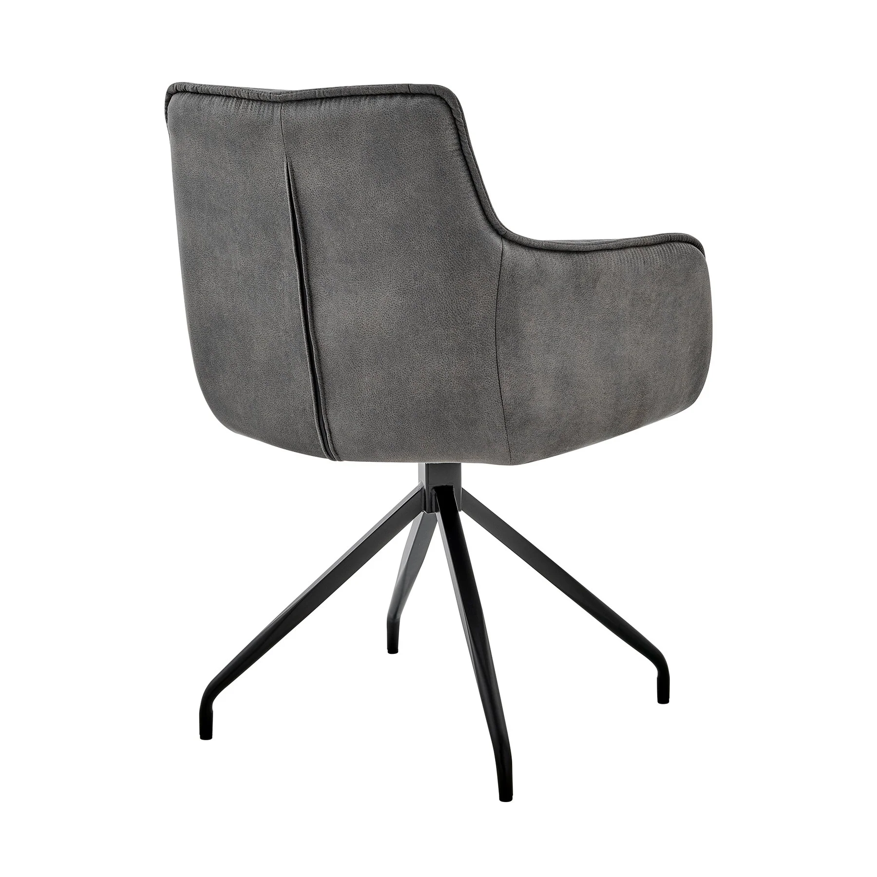Noah Dining Room Accent Chair in Charcoal Fabric and Black Metal Legs - Image 4
