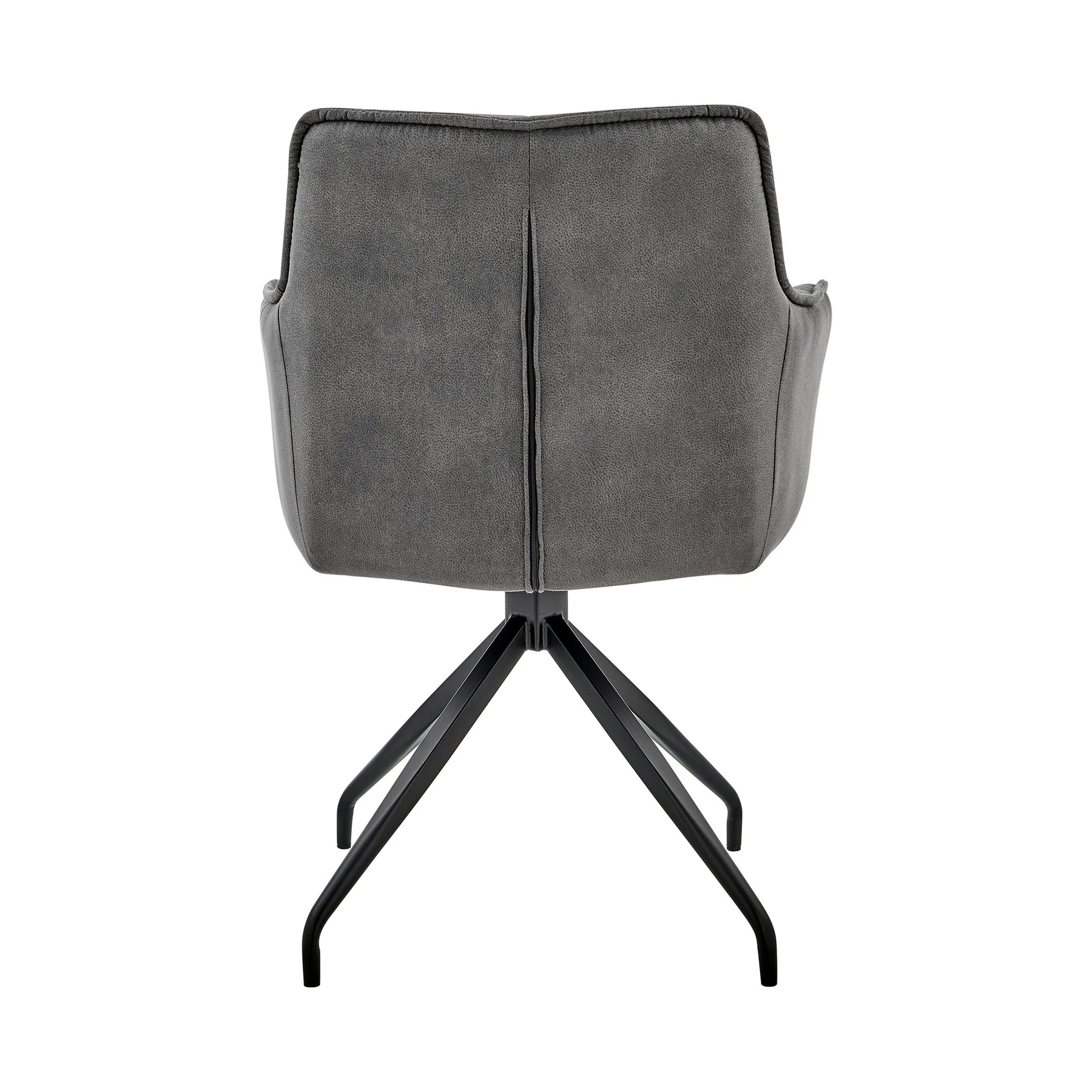 Noah Dining Room Accent Chair in Charcoal Fabric and Black Metal Legs - Image 5