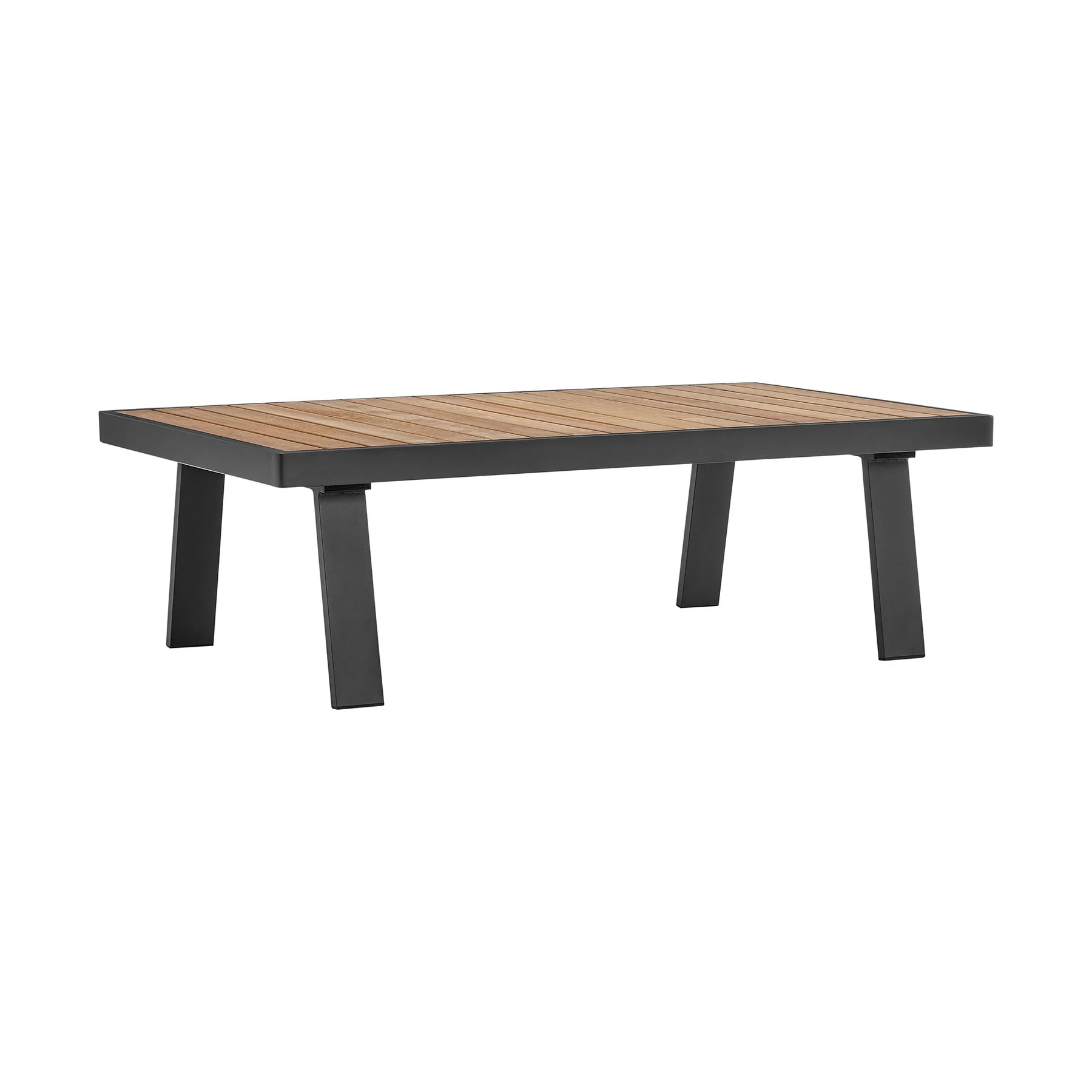 Nofi Outdoor Patio Sectional Set in Charcoal Finish with Taupe Cushions and Teak Wood - Image 3