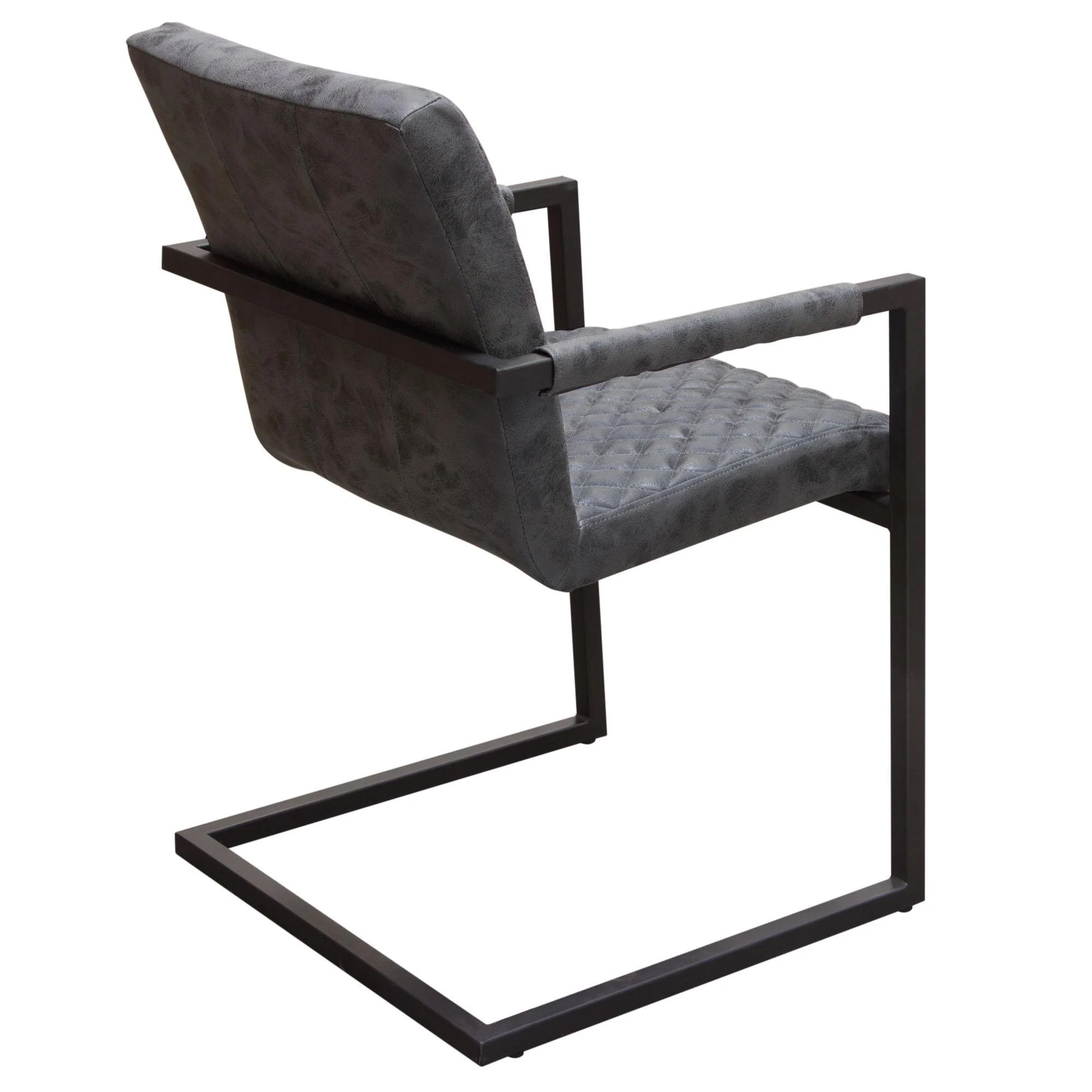 Nolan 2-Pack Dining Chairs in Charcoal Diamond Tufted Leatherette on Charcoal Powder Coat Frame by Diamond Sofa - Image 5