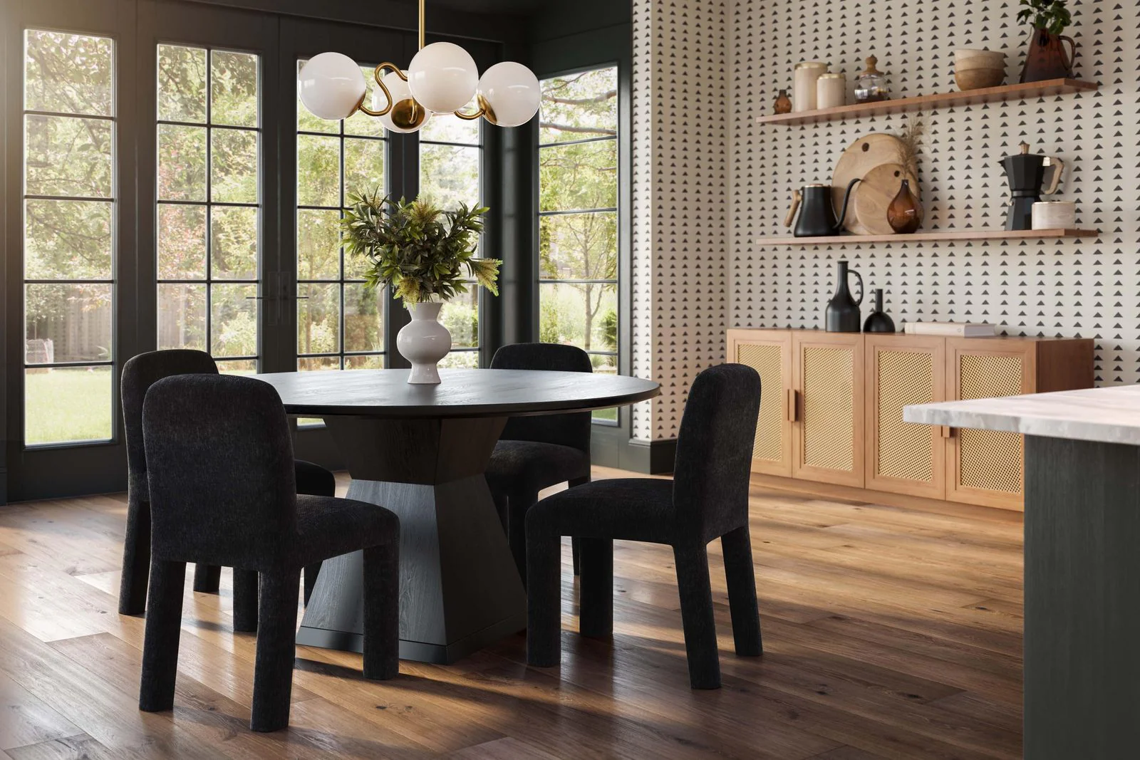 Nolan Black Round Wood Dining Table - Image 2