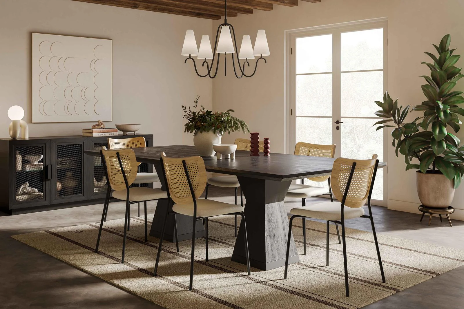 Nolan Black Wood Dining Table - Image 2
