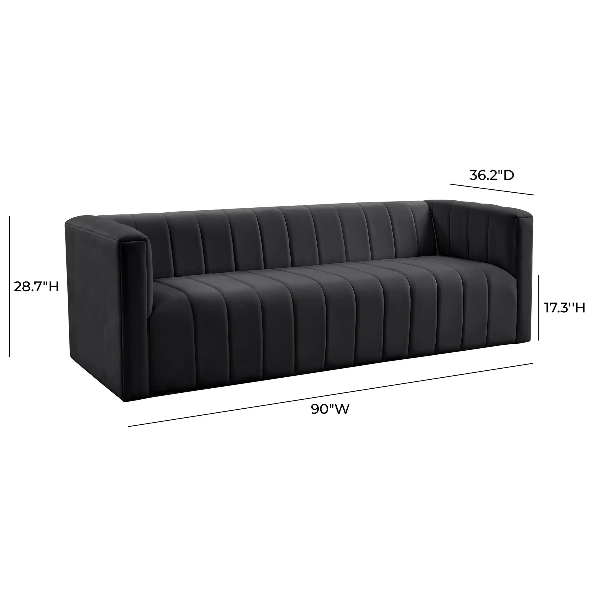 Norah Black Velvet Sofa - Image 7