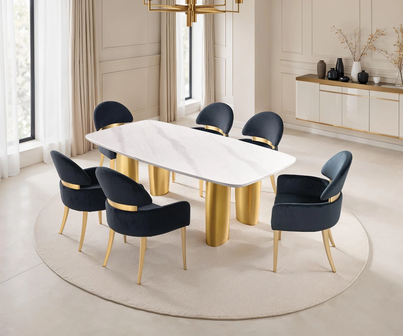 Northall 5 Pc. Dining Table Set, Black Chair - Image 2