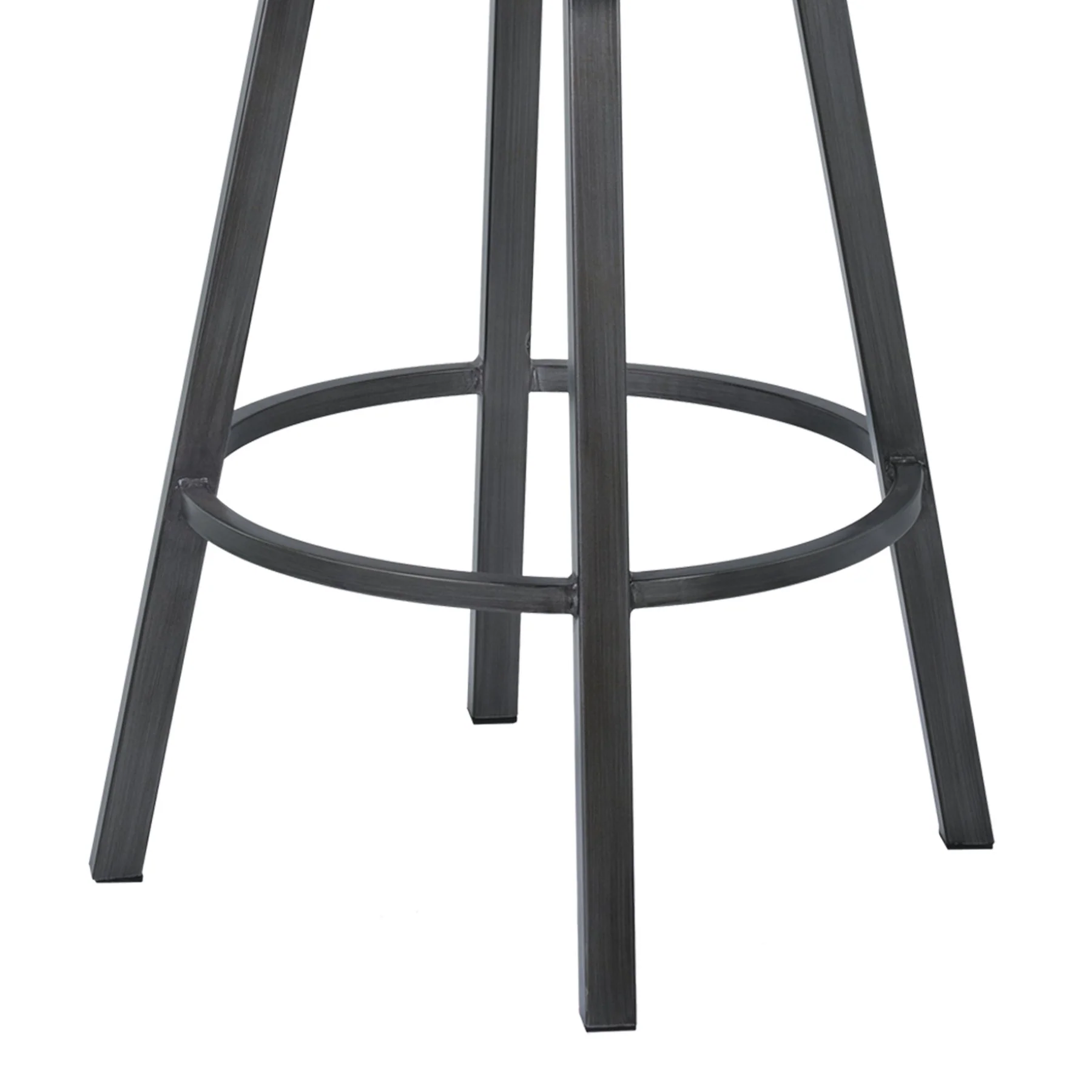 Nova 26" Counter Height Metal Swivel Barstool in Ford Black Pu and Mineral Finish - Image 4