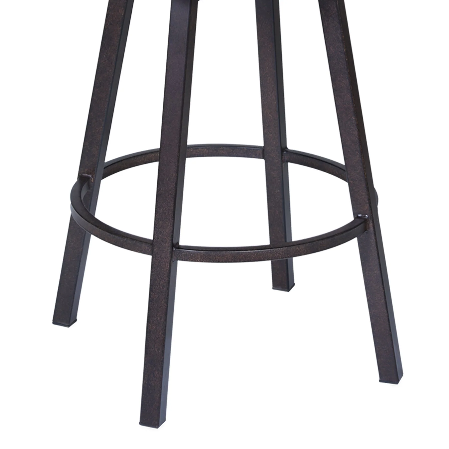 Nova 30" Bar Height Swivel Metal Barstool in Auburn Bay finish with Brown Faux Leather - Image 4